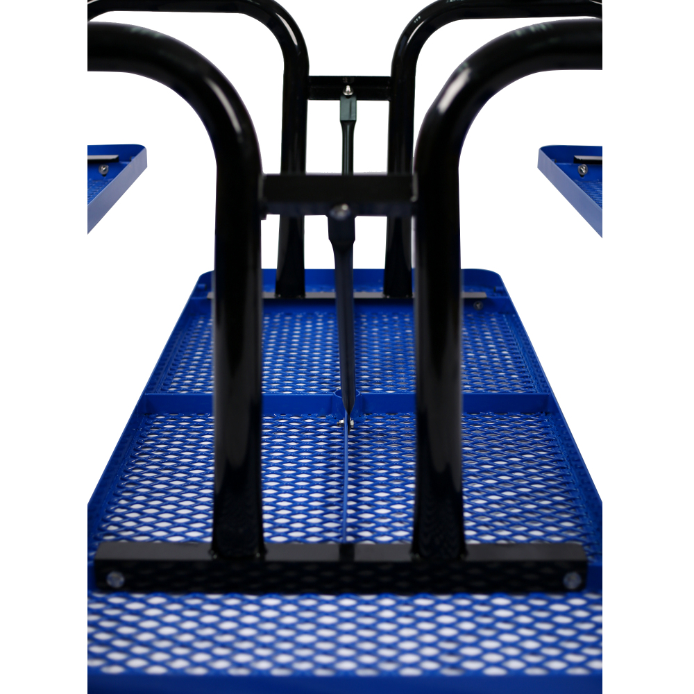 6 ft. Rectangular Outdoor Steel Picnic Table Blue