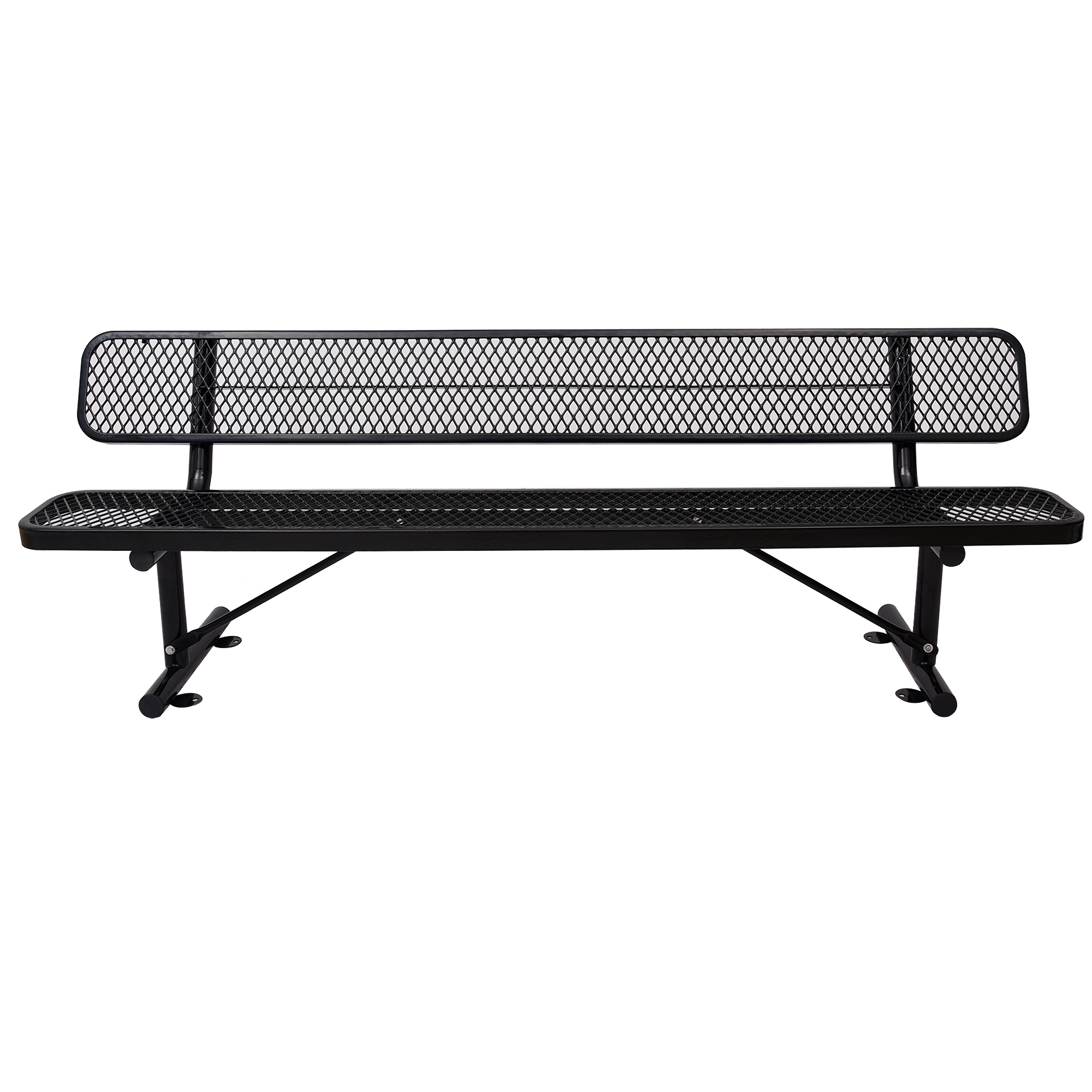 8 ft. Outdoor Steel Bench Black