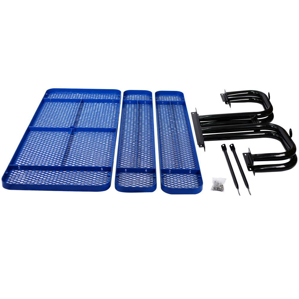 6 ft. Rectangular Outdoor Steel Picnic Table Blue