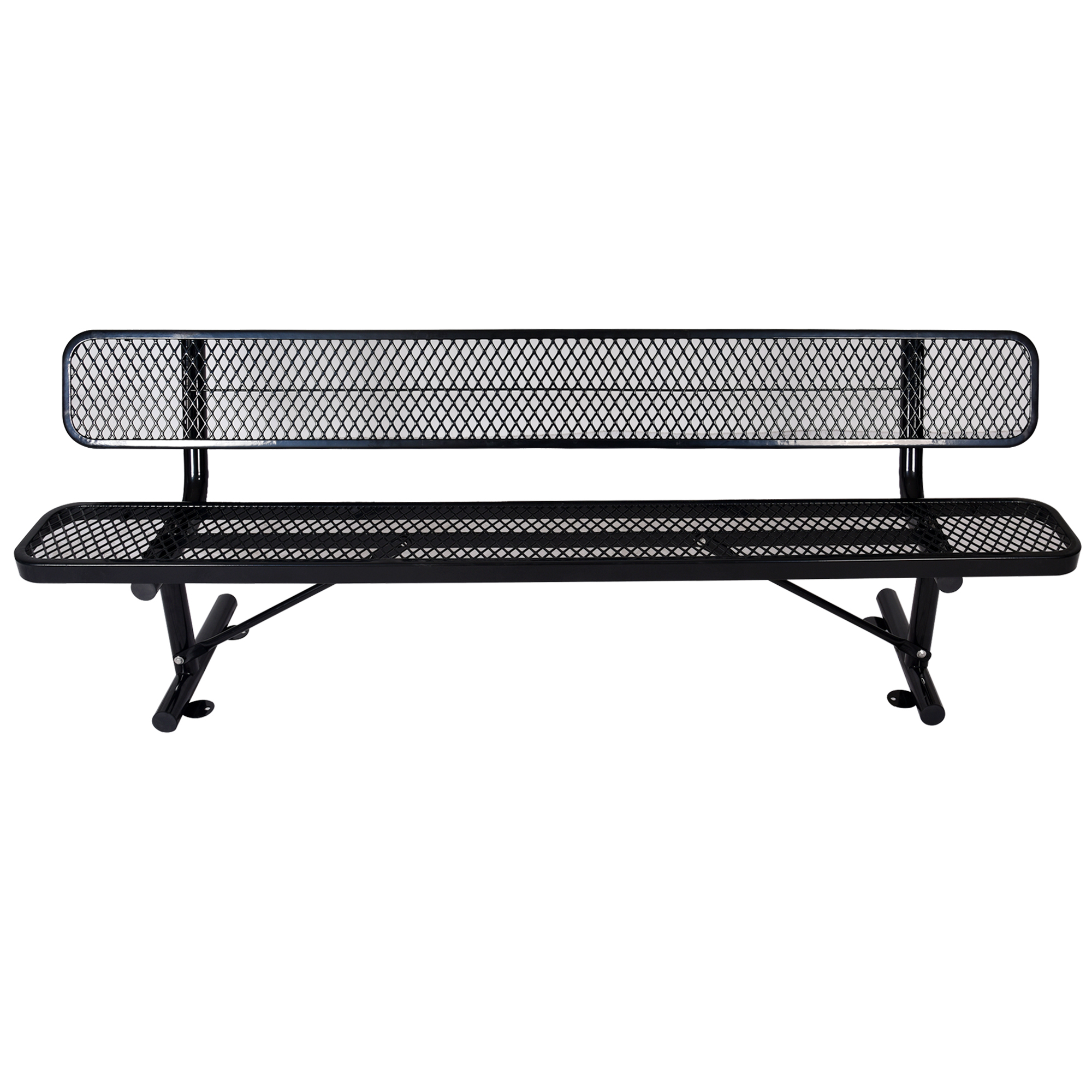 8 ft. Outdoor Steel Bench Black