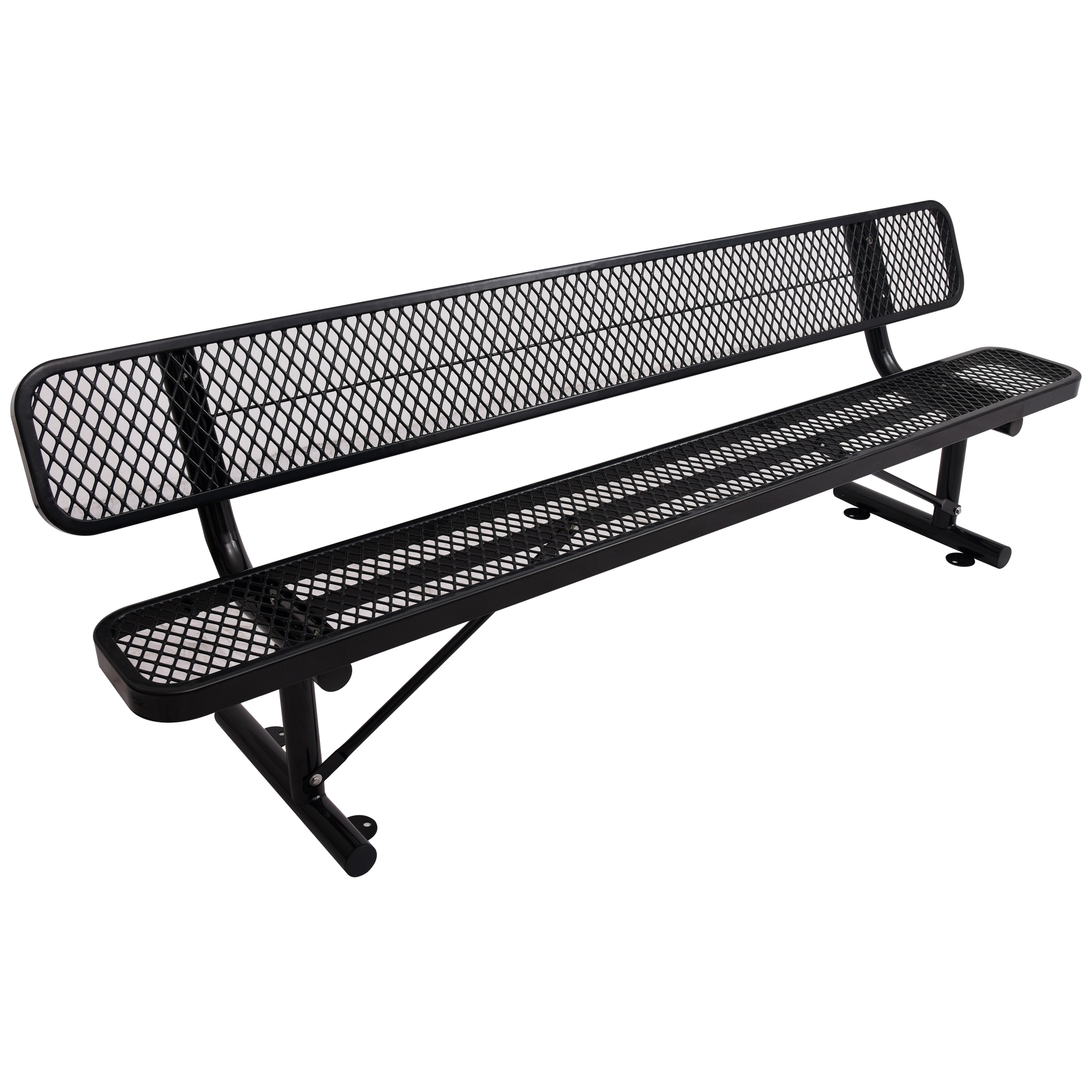 8 ft. Outdoor Steel Bench Black