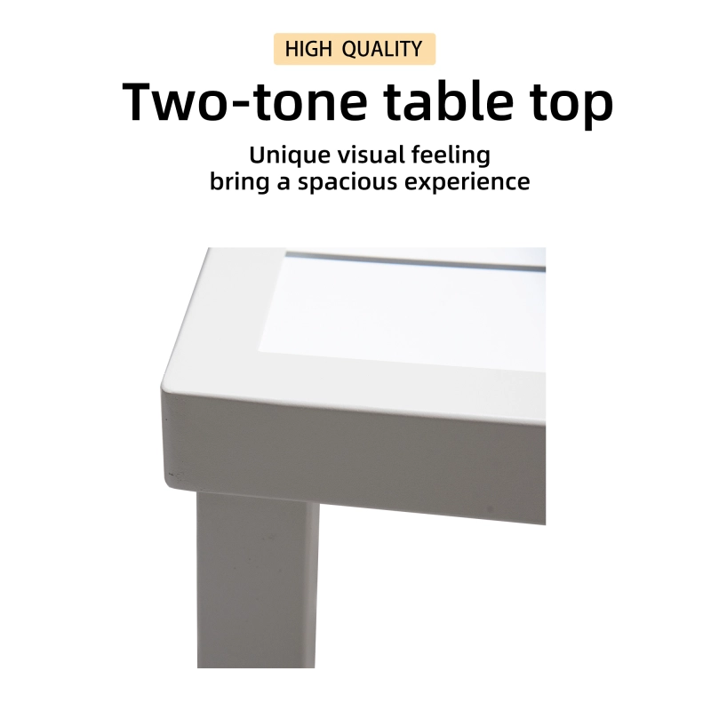 Outdoor Patio Aluminum 40"x70" Twotone Table Top Rectangle Dining Table