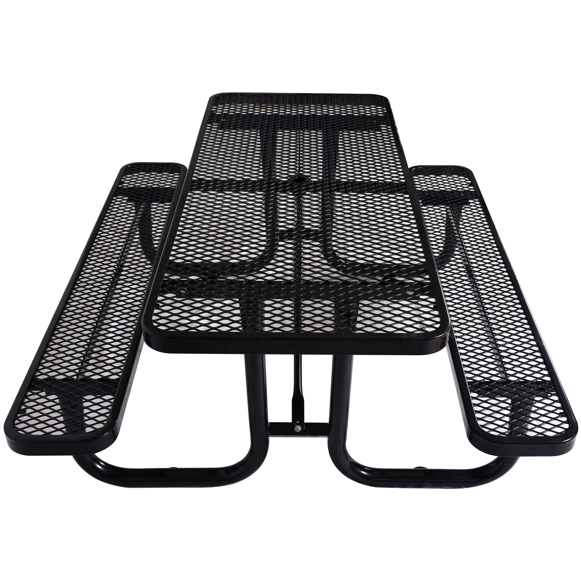 6 ft. Rectangular Outdoor Steel Picnic Table Black