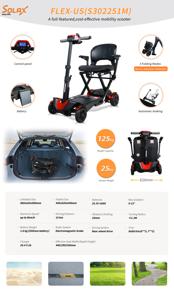 Electric Folding Mobility Scooter Red