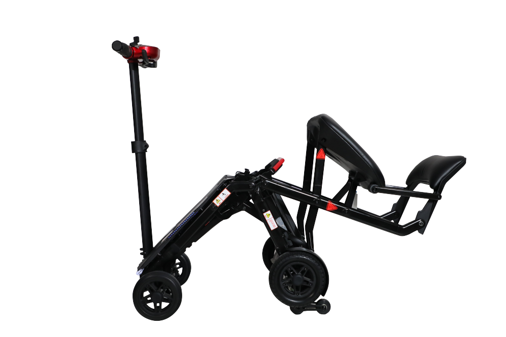 Electric Folding Mobility Scooter Red Aliminium Alloy