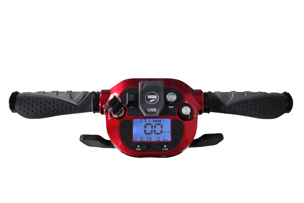 Electric Folding Mobility Scooter Red Aliminium Alloy
