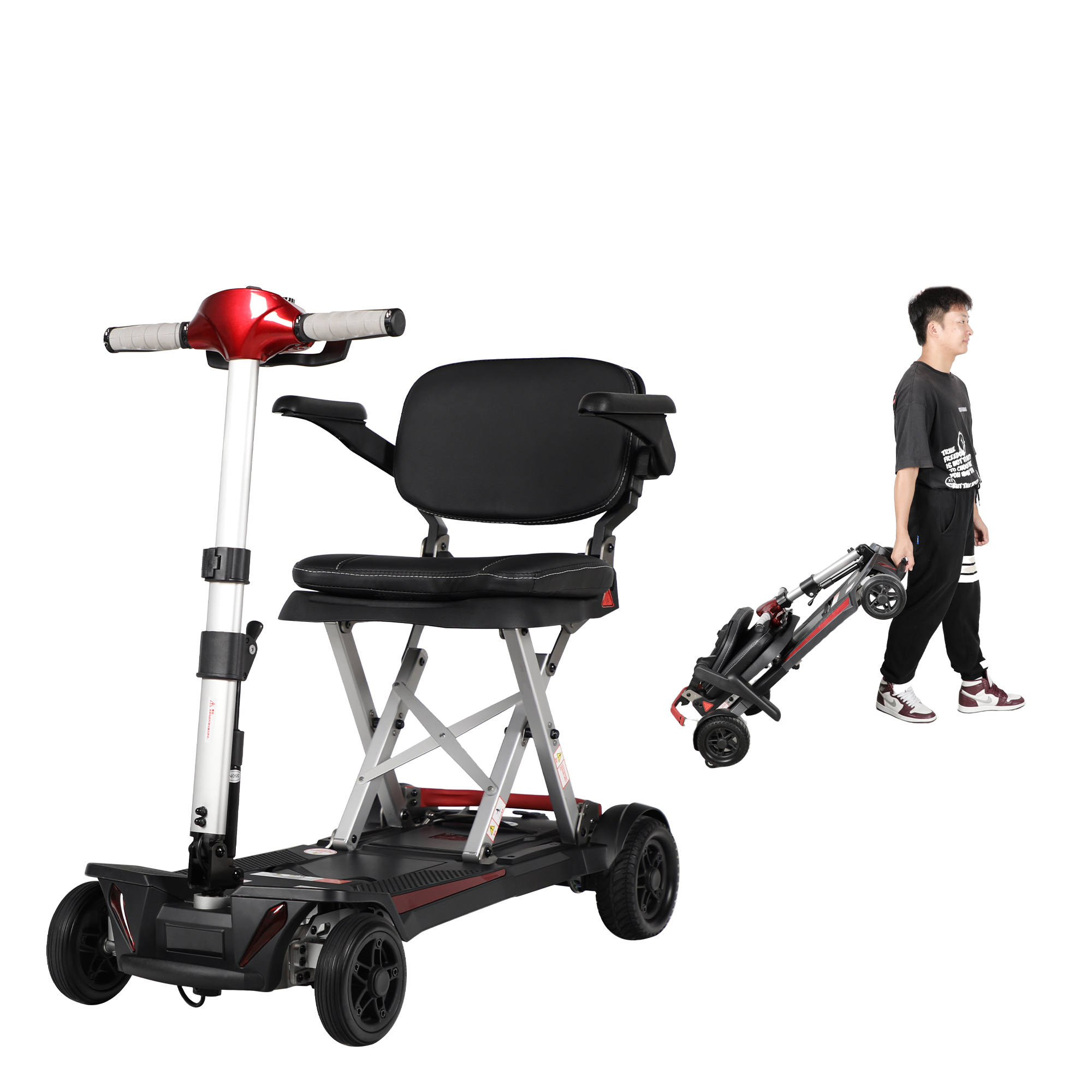 Foldable Travel Mobility Scooter Red