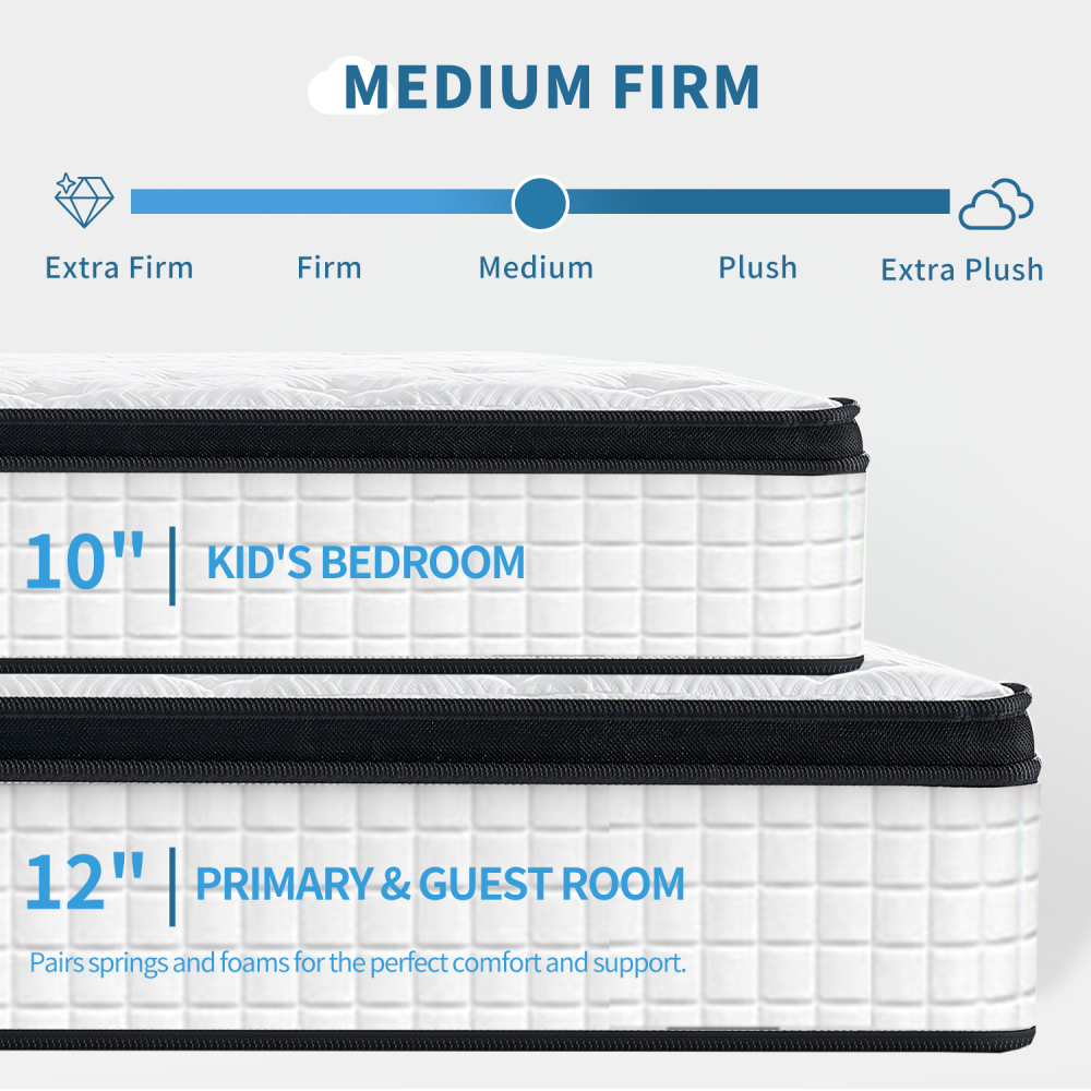 Twin Size 12 Inch Individual Pocket Spring Hybrid Mattress