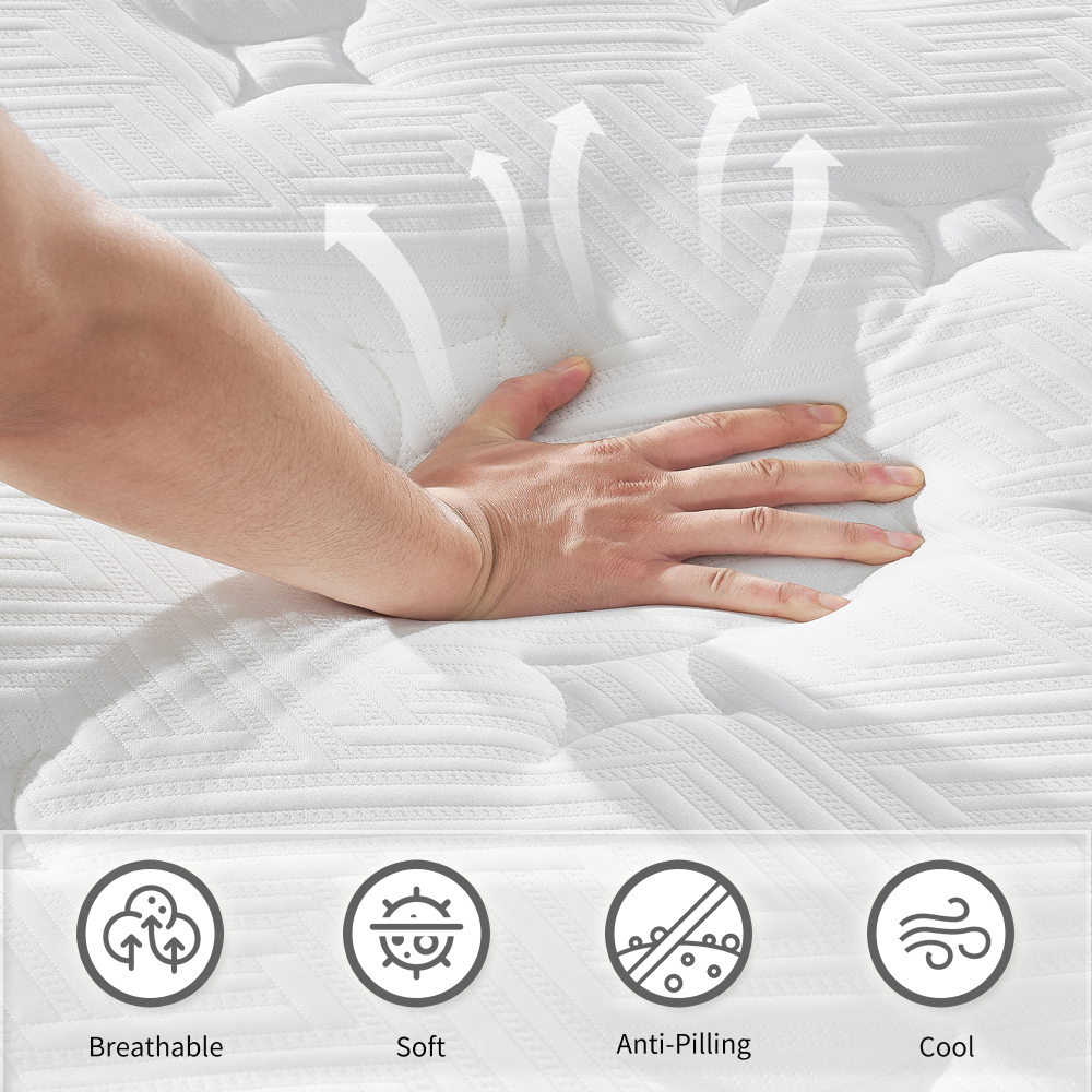 Twin Size 12 Inch Individual Pocket Spring Hybrid Mattress