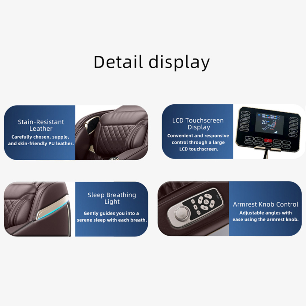 Full Body Massage Chair, Full Body Zero Gravity with 3D Massage ,Multiple massage modes Brown