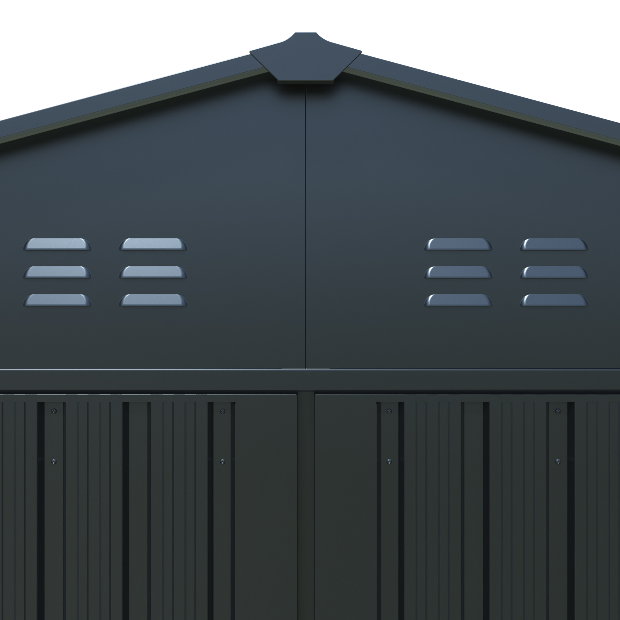 20x13 FT  Metal Garden Shed Backyard Utility Tool House Building with 2 Doors and 4 Vents