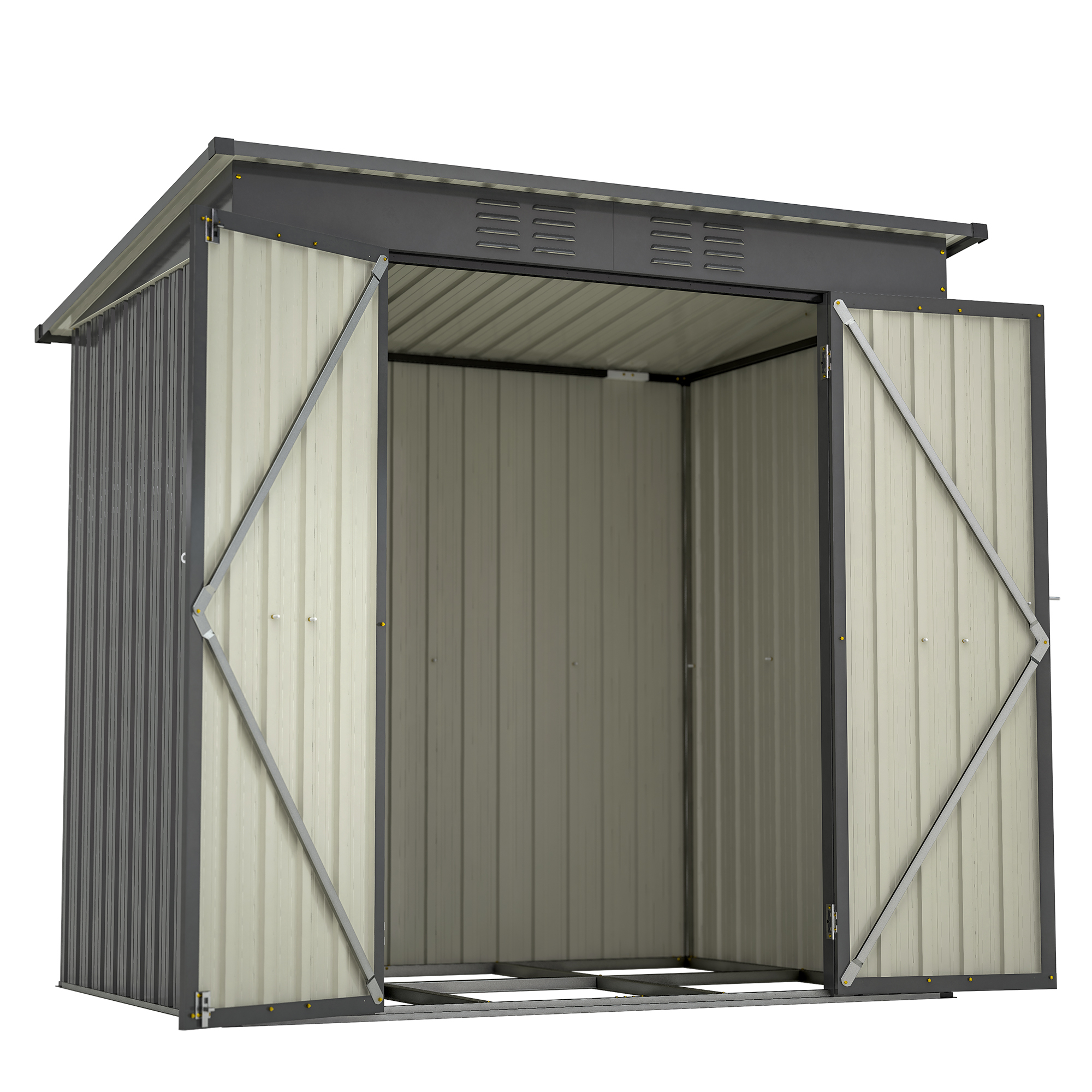 6 x 4 ft Outdoor Storage Shed, All Weather Tool Shed for Garden Black