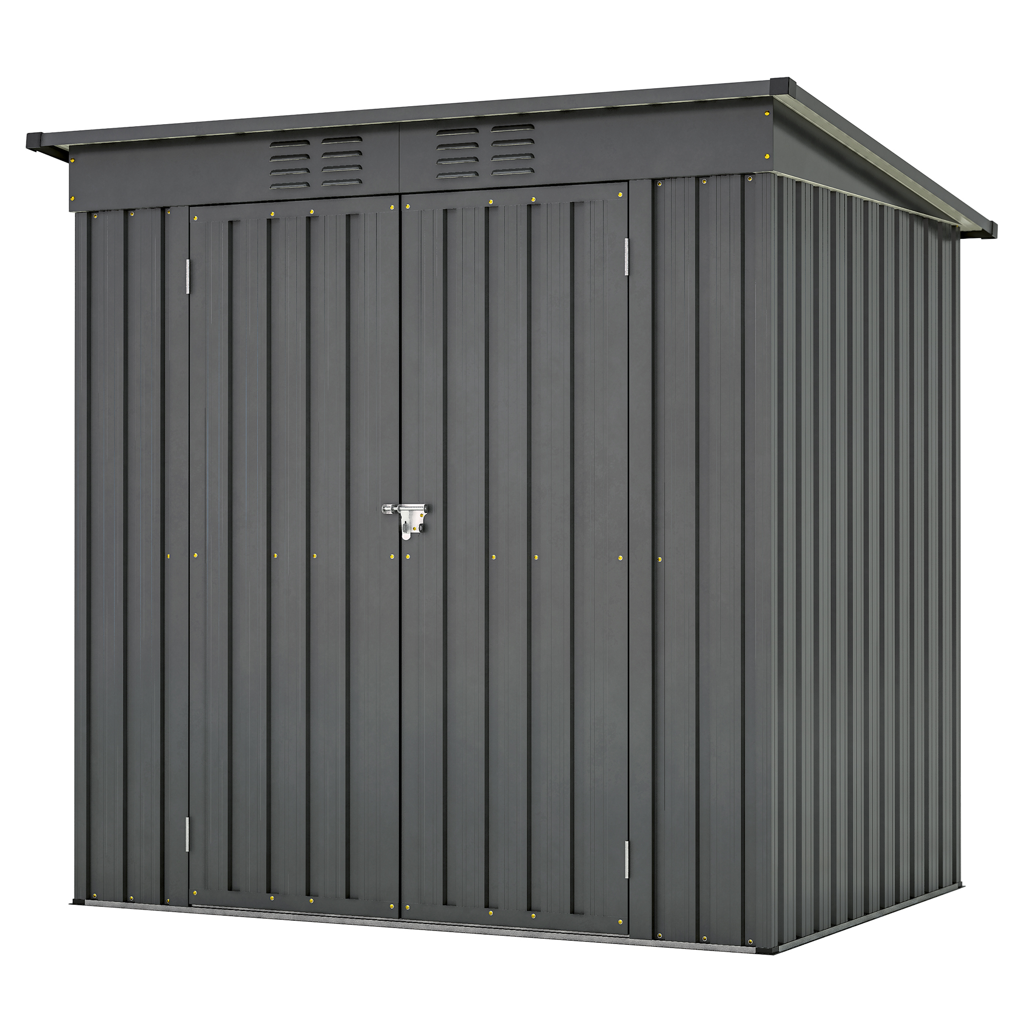 6 x 4 ft Outdoor Storage Shed, All Weather Tool Shed for Garden Black