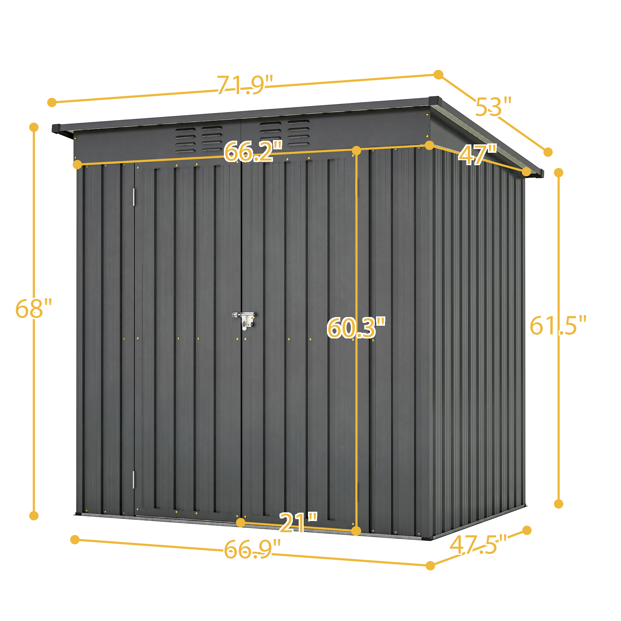 6 x 4 ft Outdoor Storage Shed, All Weather Tool Shed for Garden Black
