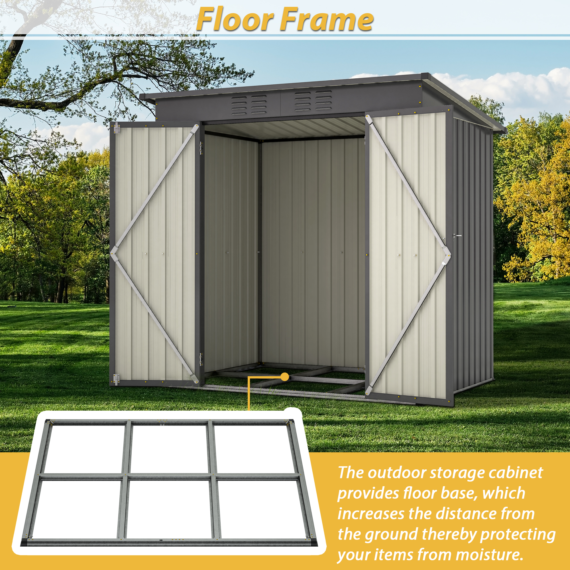 6 x 4 ft Outdoor Storage Shed, All Weather Tool Shed for Garden Black