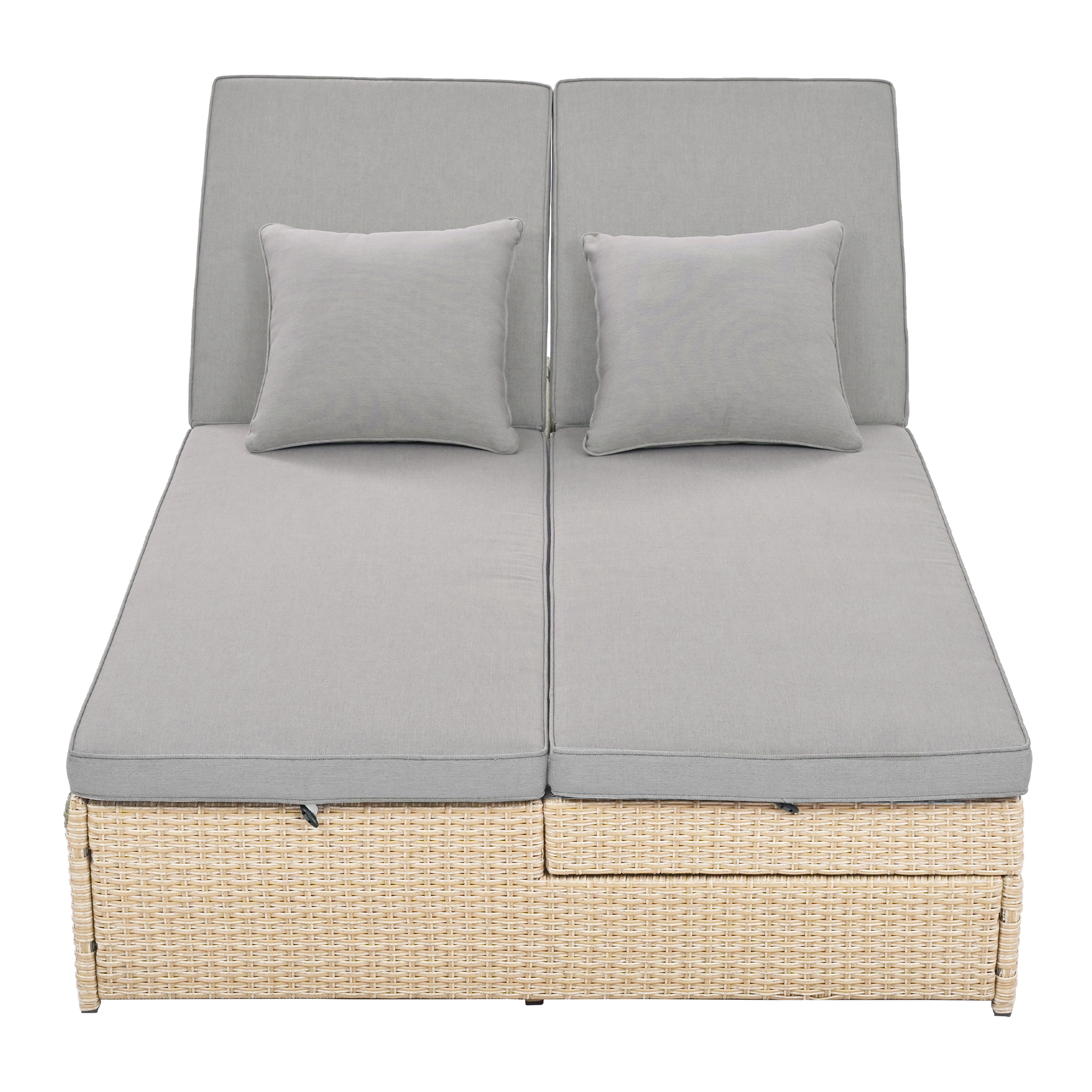 Outdoor Double Sunbed Brown