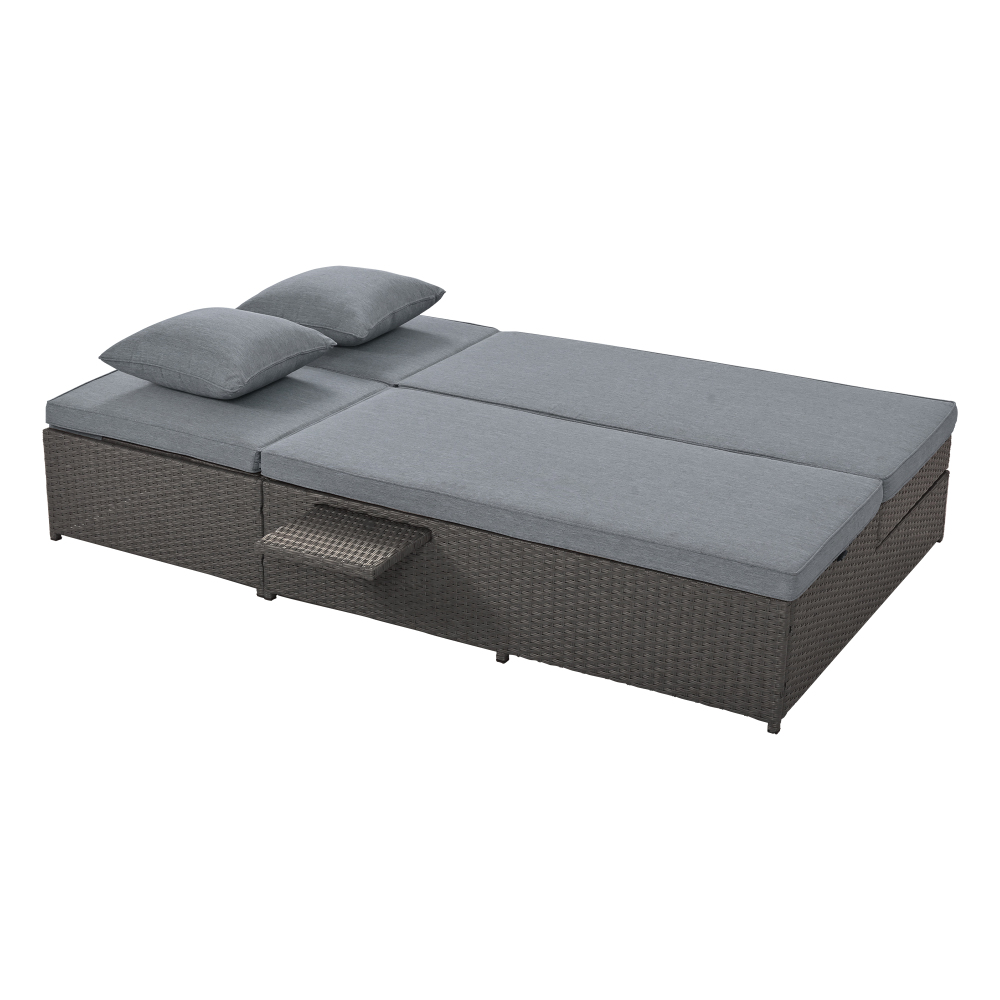 Outdoor Double Sunbed Gray