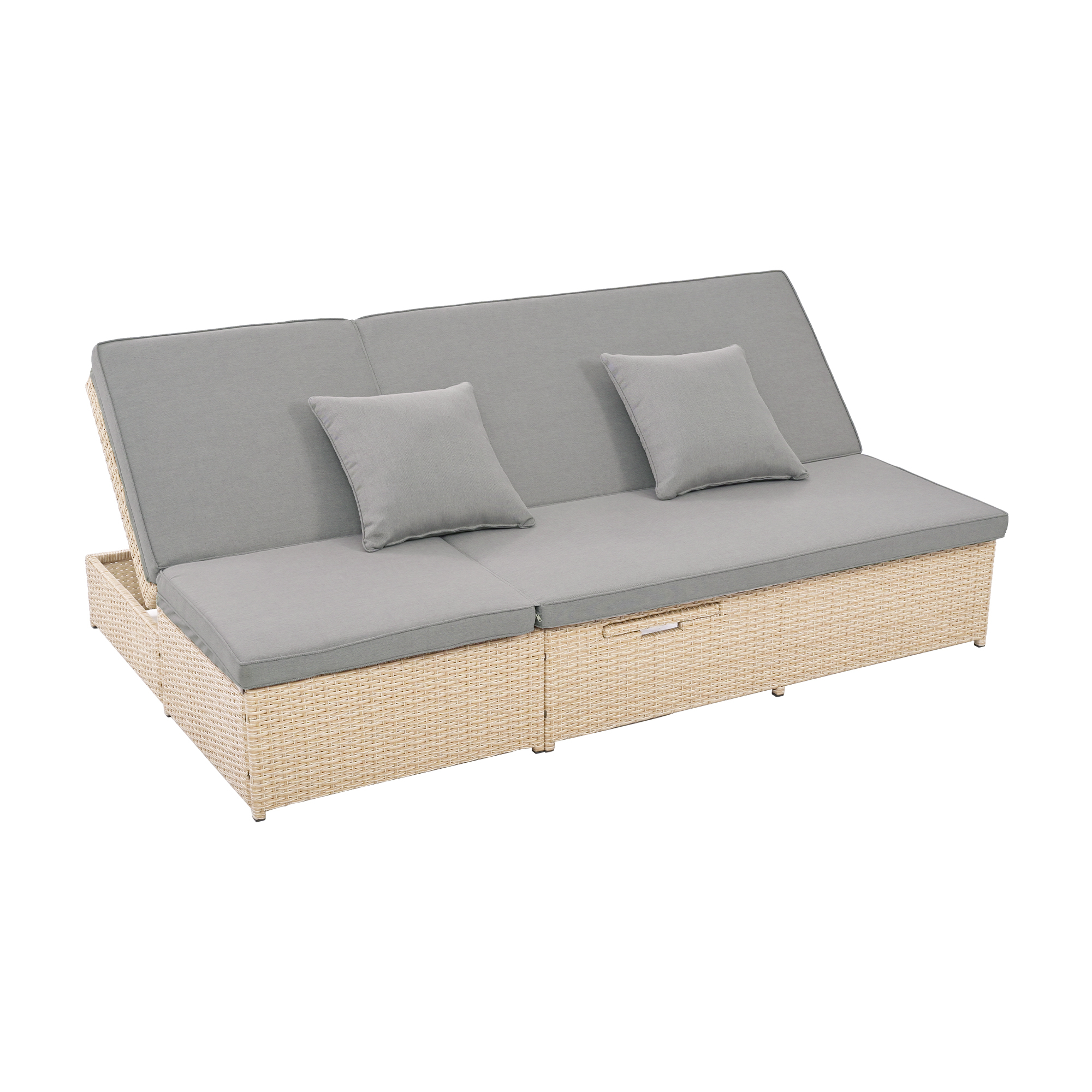Outdoor Double Sunbed Brown