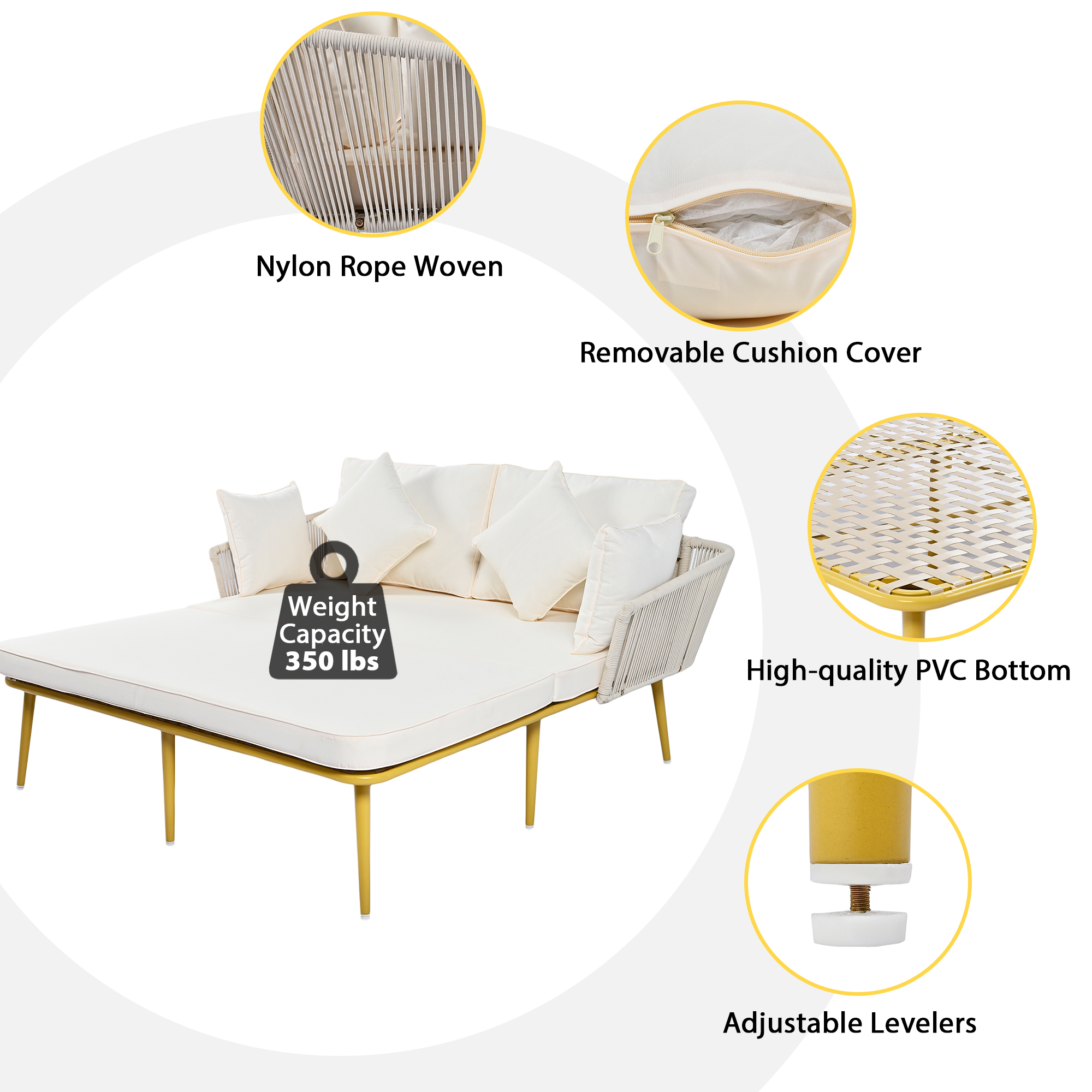 Outdoor Patio Daybed Beige