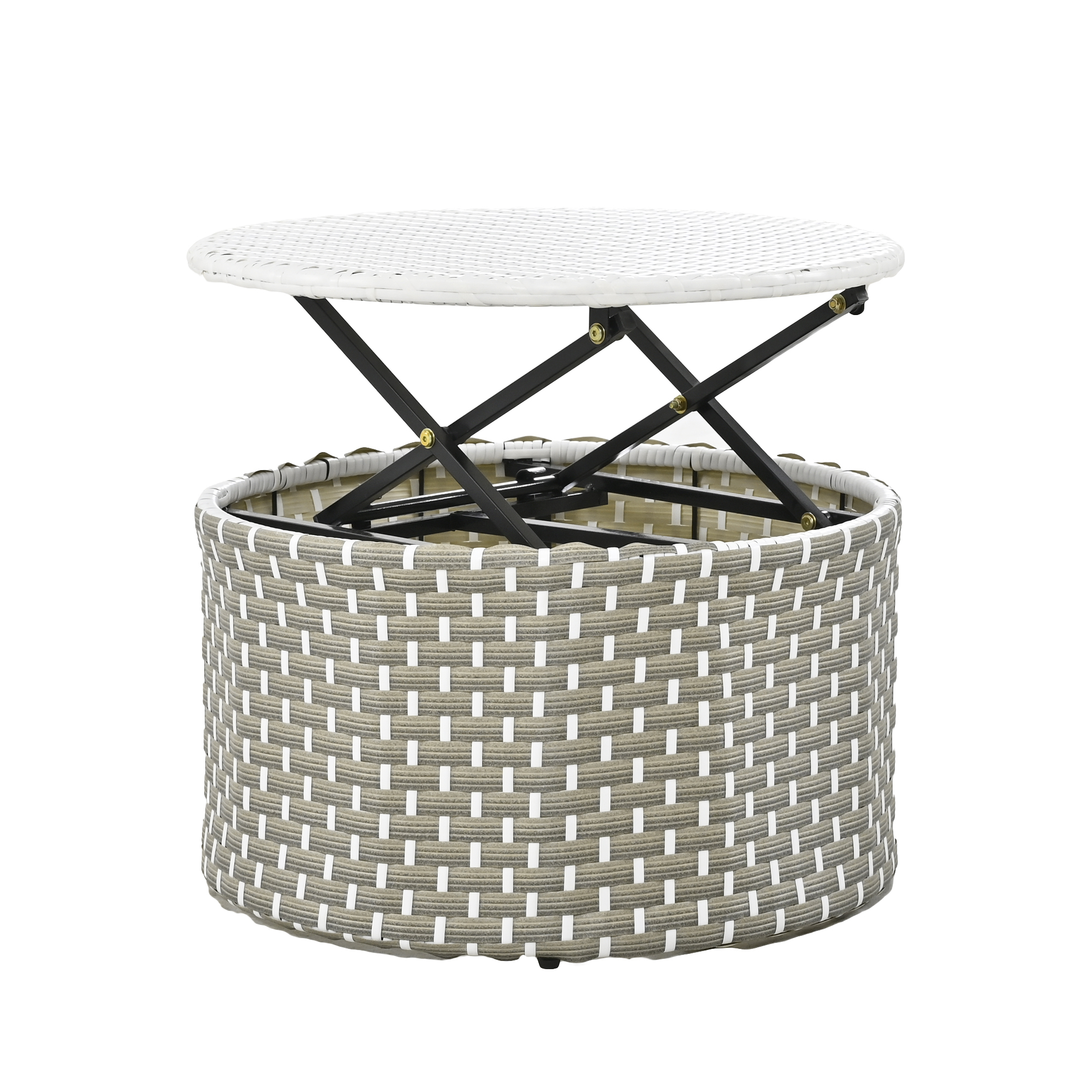 5 Pieces Patio Conversation Set With Retractable Canopy Gray
