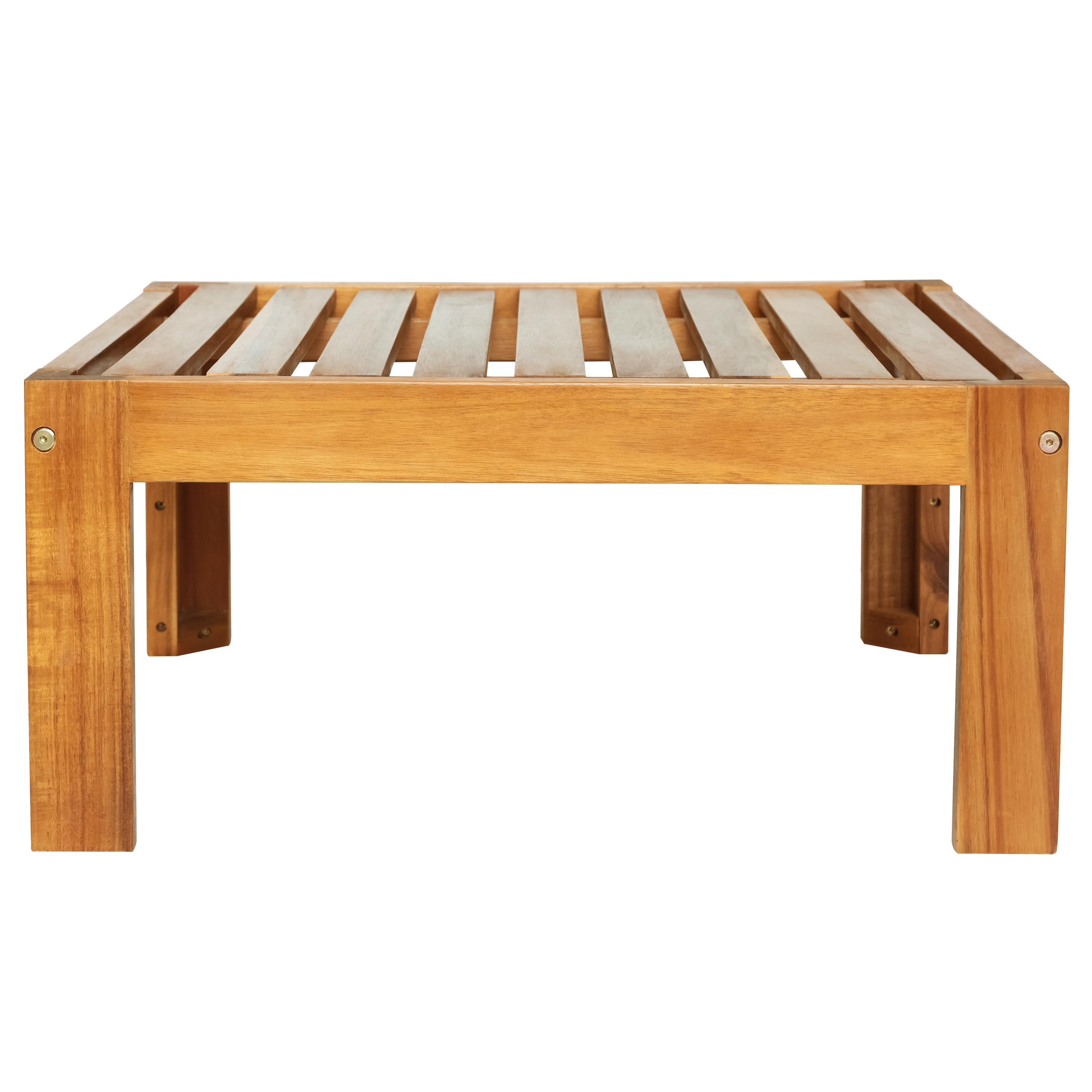 5-Piece Wood Patio Furniture Set With Cushions Natural Finish