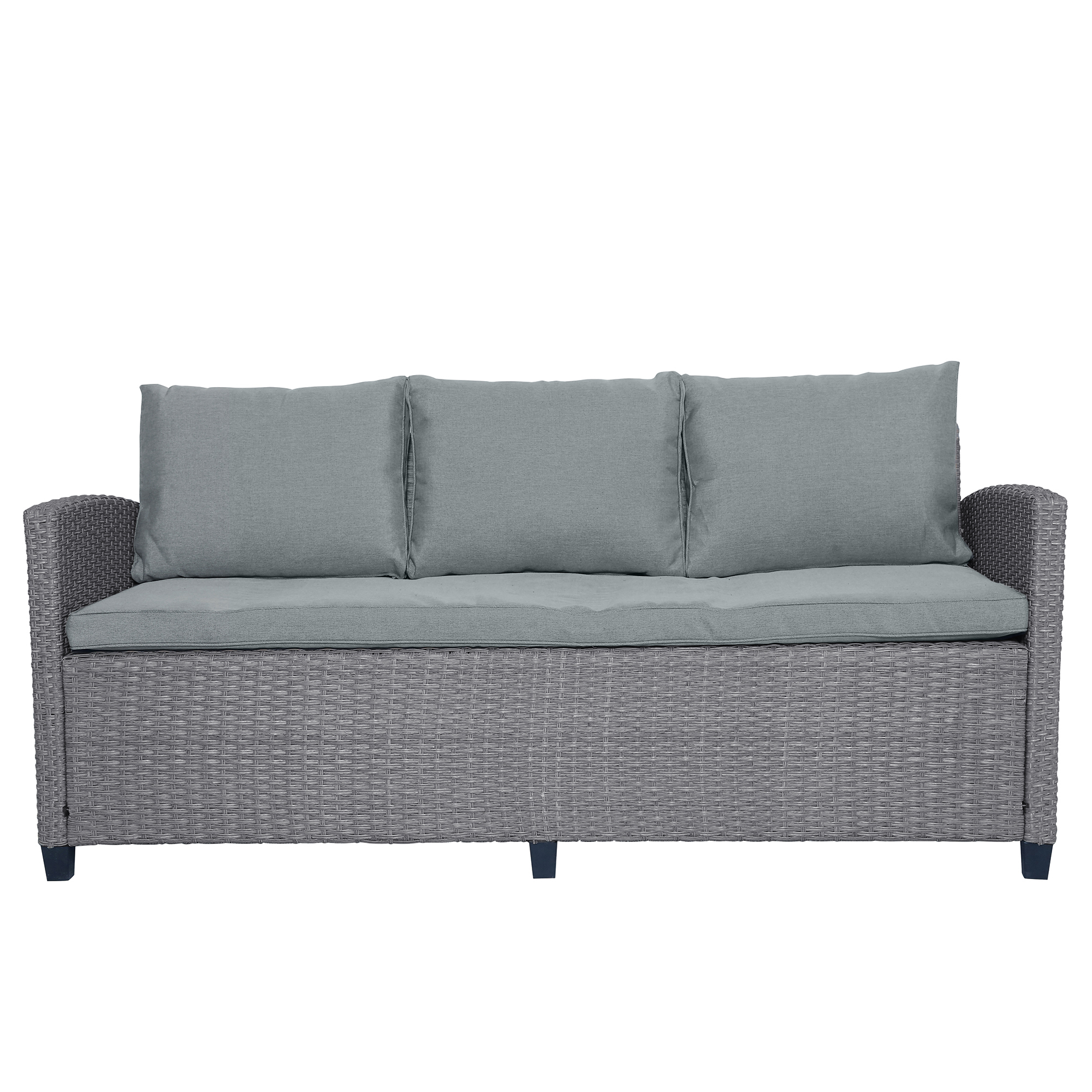 6-Piece Outdoor Conversation Sofa Set With Table Gray Rattan