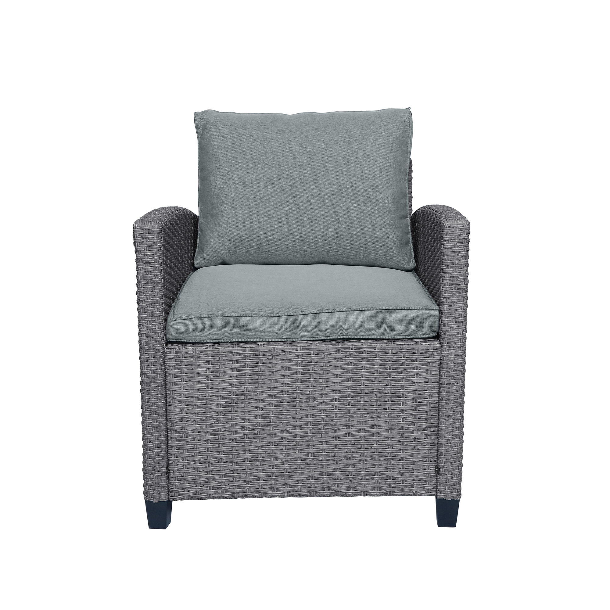 6-Piece Outdoor Conversation Sofa Set With Table Gray Rattan