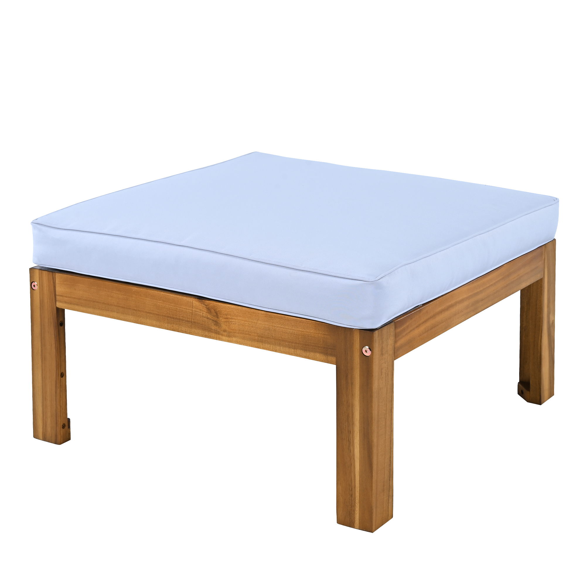 5-Piece Wood Patio Furniture Set With Cushions Gray Cushions