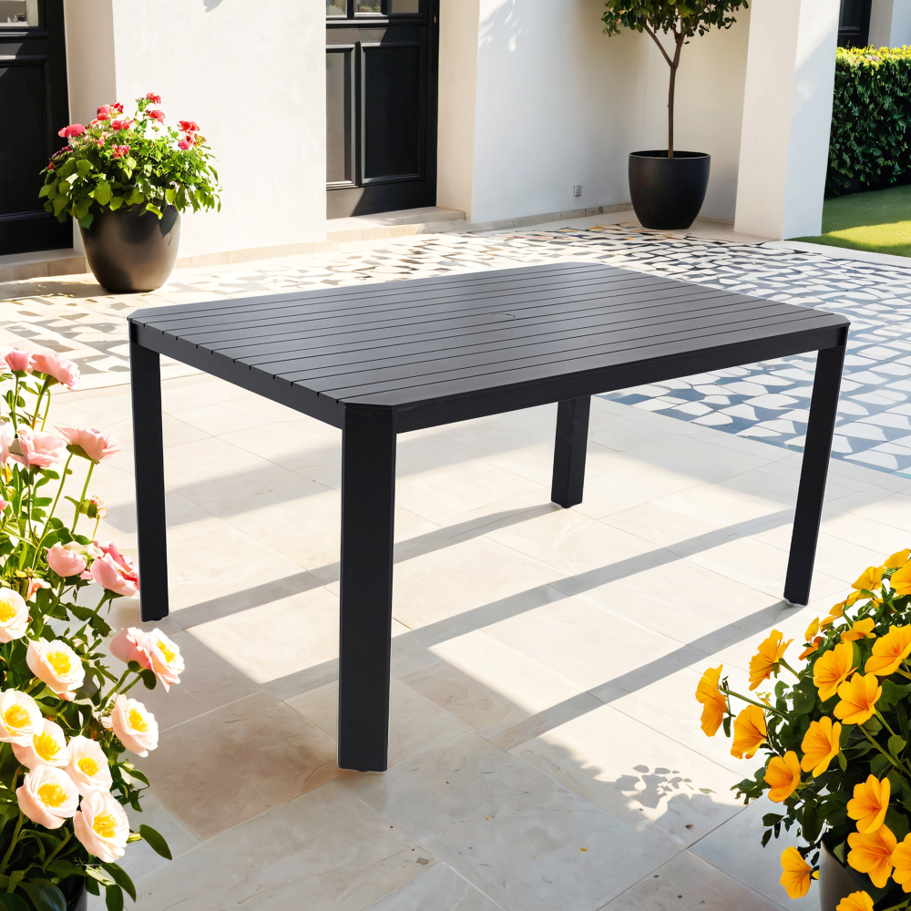 Modern Outdoor Aluminum Table Black