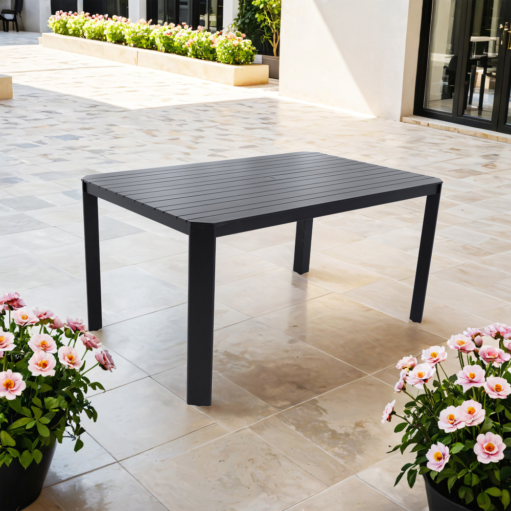 Modern Outdoor Aluminum Table Black