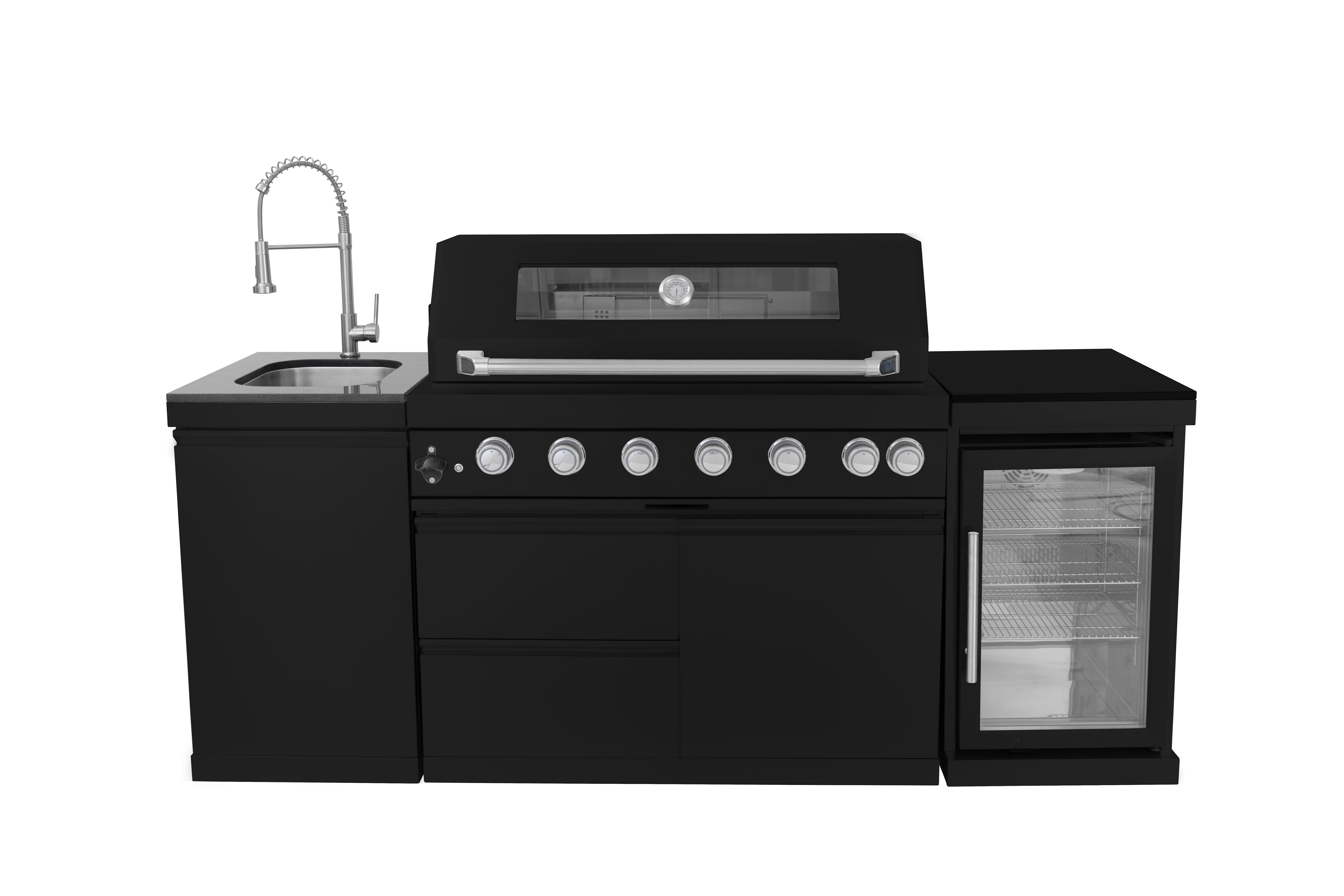 43 L x 23 W x 47 H-Inches Black Stainless Steel Outdoor Kitchen Gas grill with 6 Burners