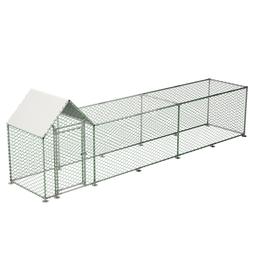 3.5'W x 16'L x 5'H Large metal chicken coop