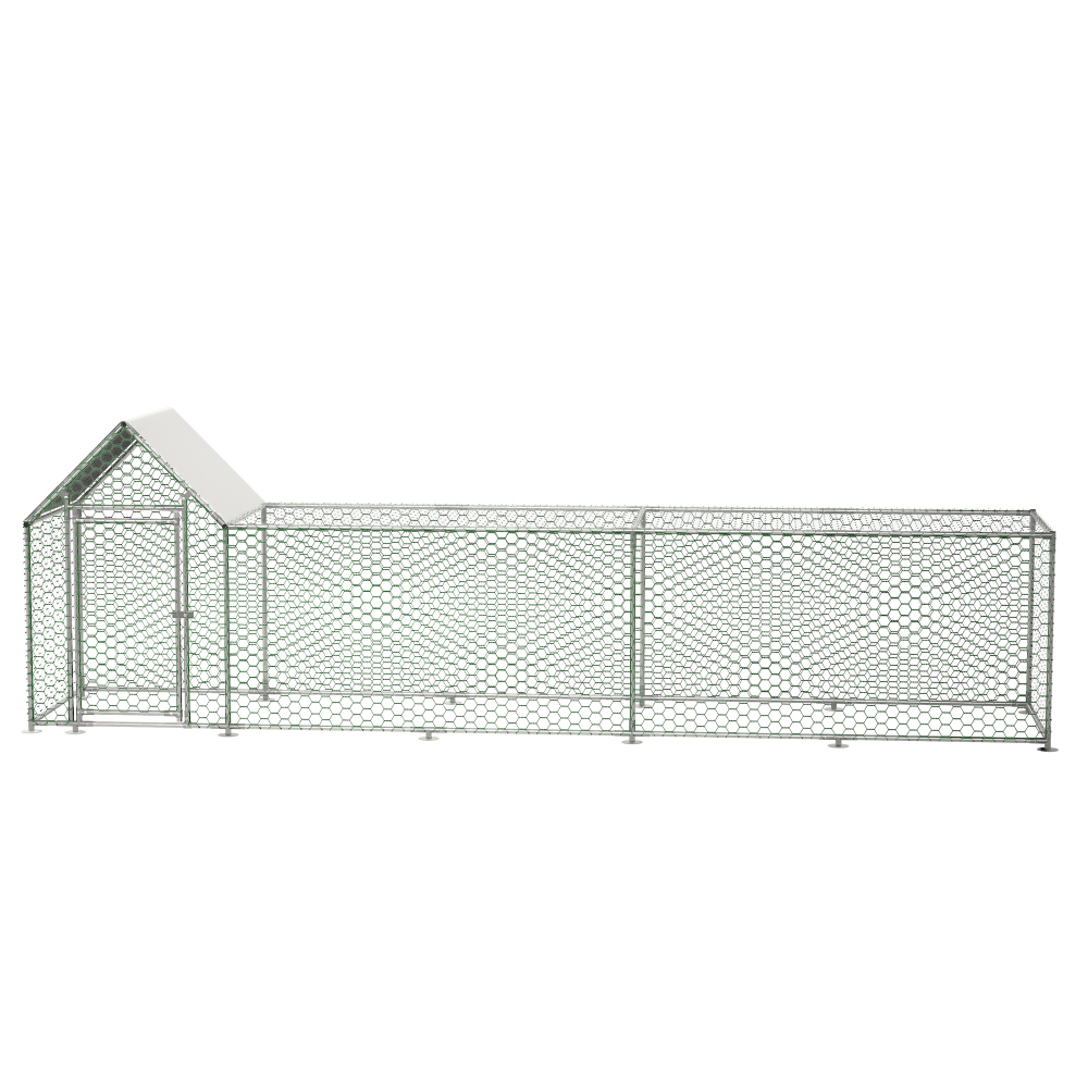 3.5'W x 16'L x 5'H Large metal chicken coop