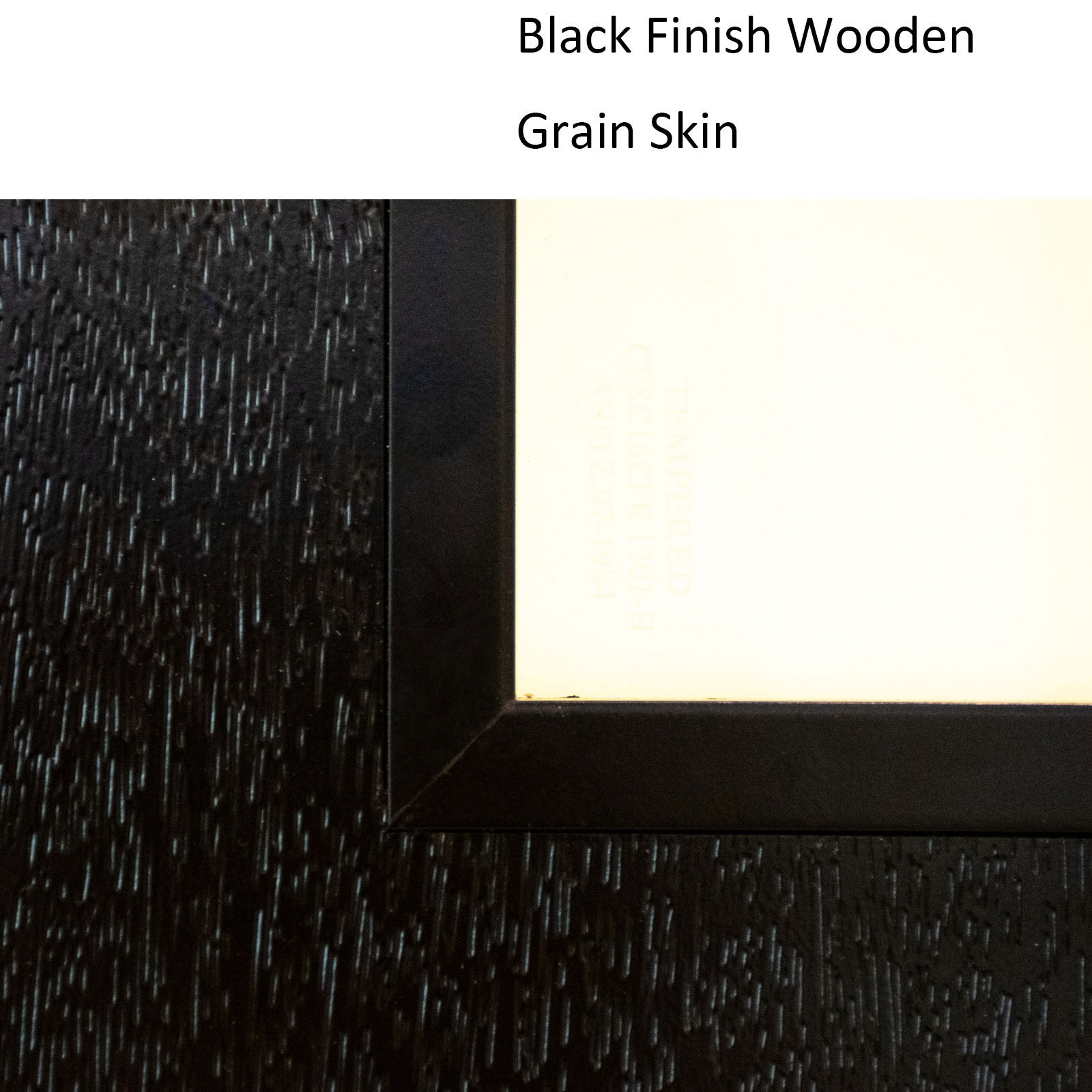 36 x 80 Black Finishe Knock-Down Fiberglass Entry Door Left Hand Inswing with Brickmould Frosted Glass and Vinyl Frame