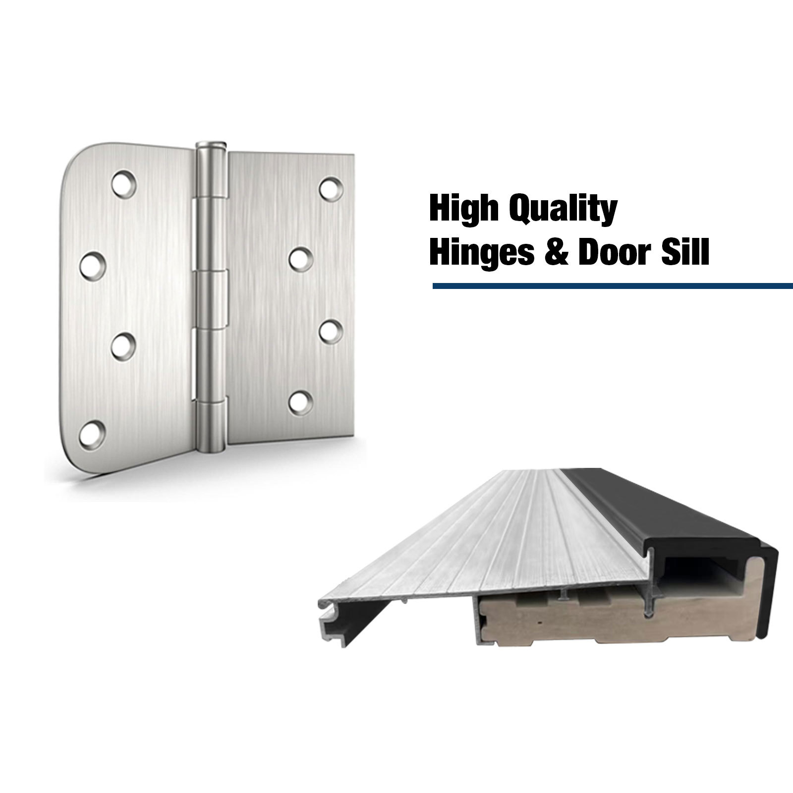36 x 80 White Finishe Knock-Down Fiberglass Entry Door Right Hand Inswing with Brickmould Frosted Glass and Vinyl Frame