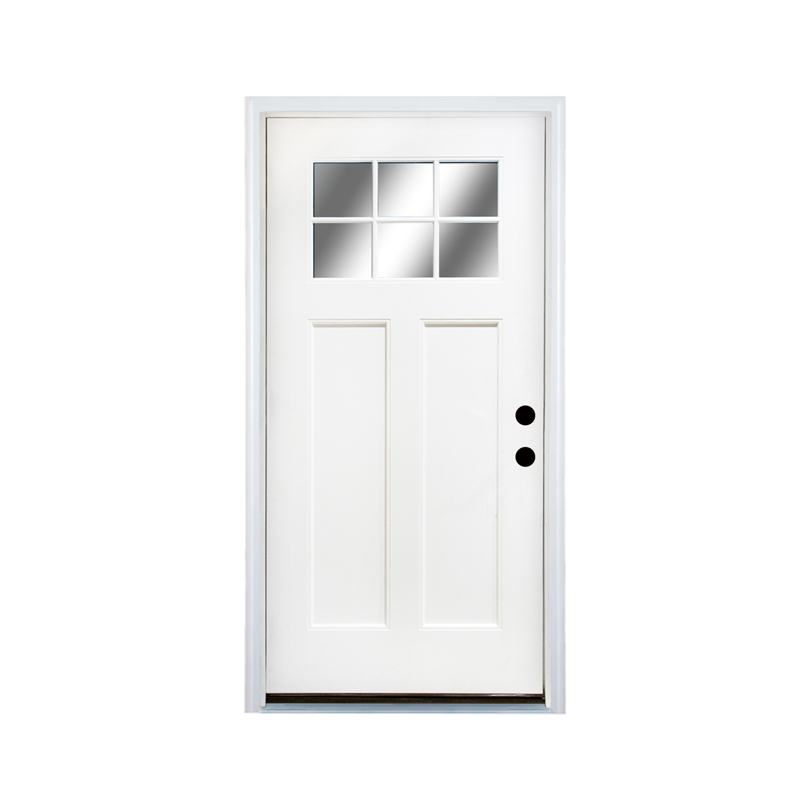 36'' x 80" White Primed Left Hand Inswing Fiberglass Entry Door White Brickmould and 4-9/16 Vinyl Frame