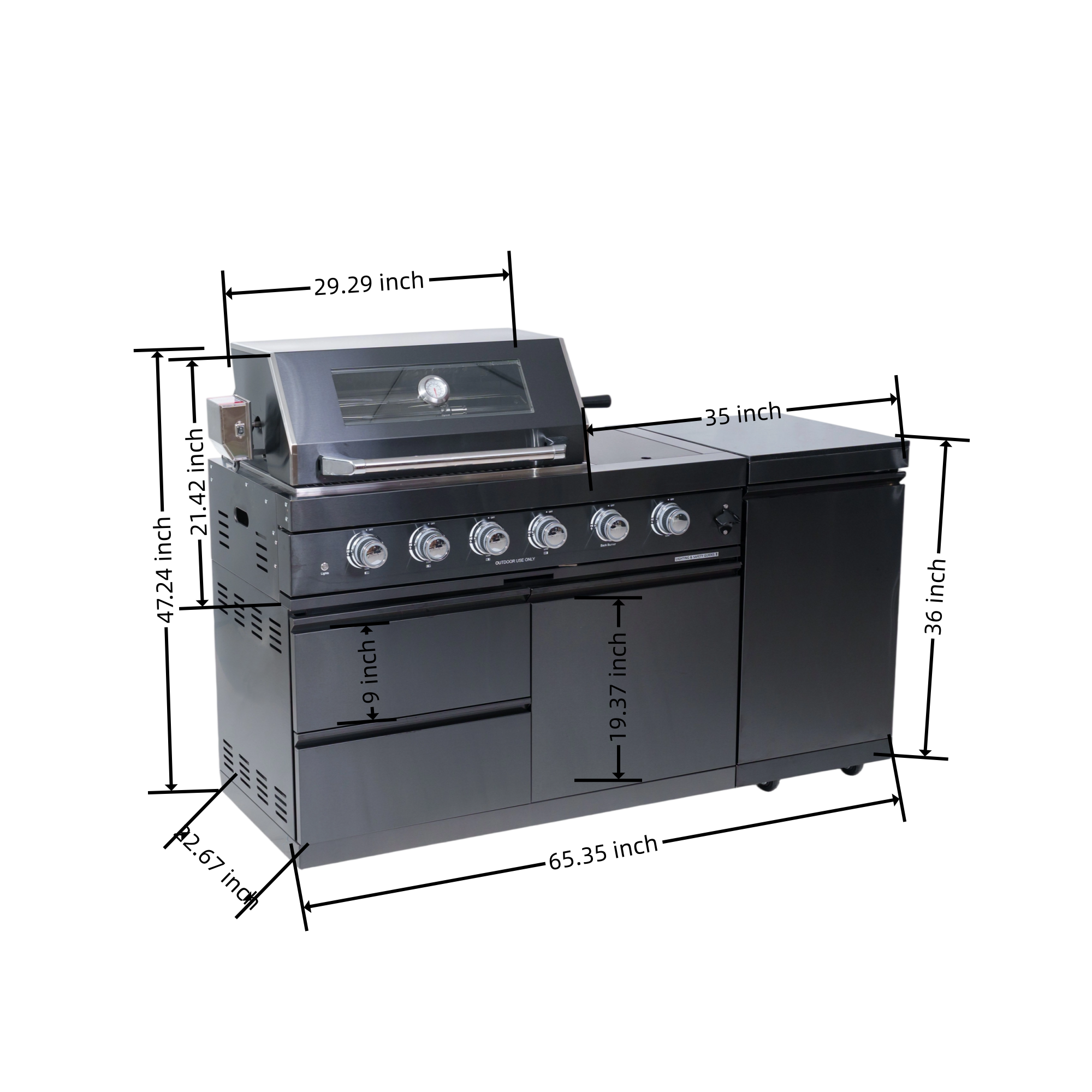 46-Inch 4-Burner 72000 BTU Deluxe Stainless Steel Gas Outdoor Kitchen Set