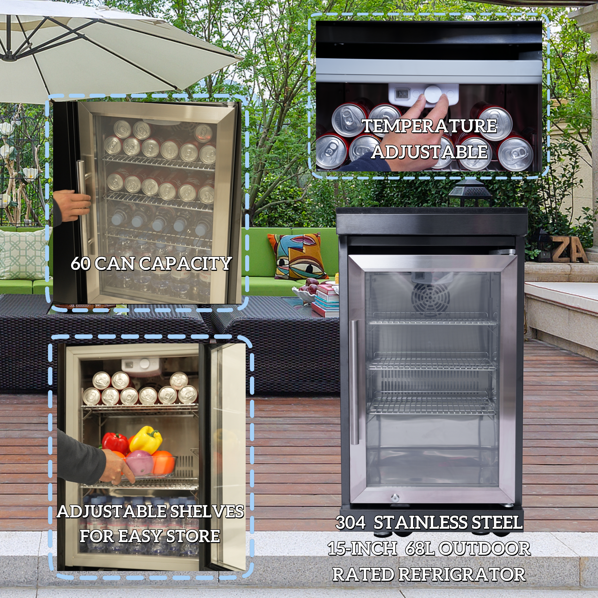 46-Inch 4-Burner 72000 BTU Deluxe Stainless Steel Gas Outdoor Kitchen Set