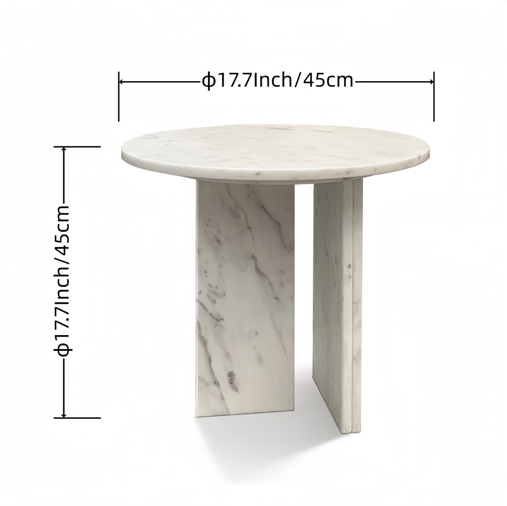 18-Inch White natural marble coffee table