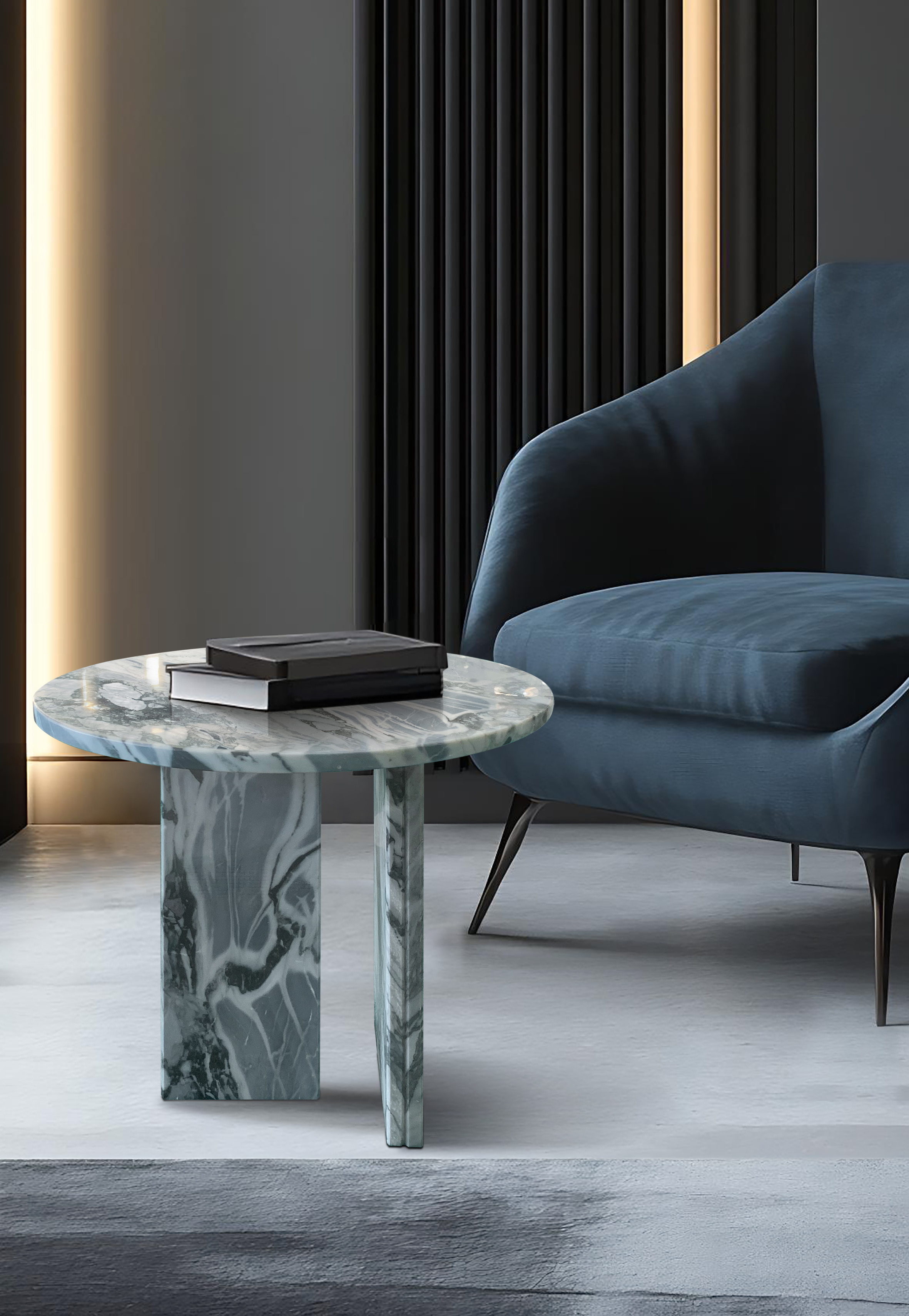 18-Inch Grey Blue natural marble coffee table