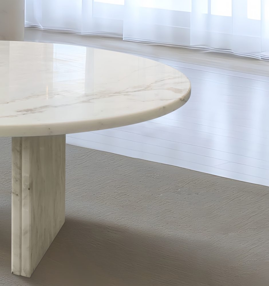 28-Inch White natural marble coffee table