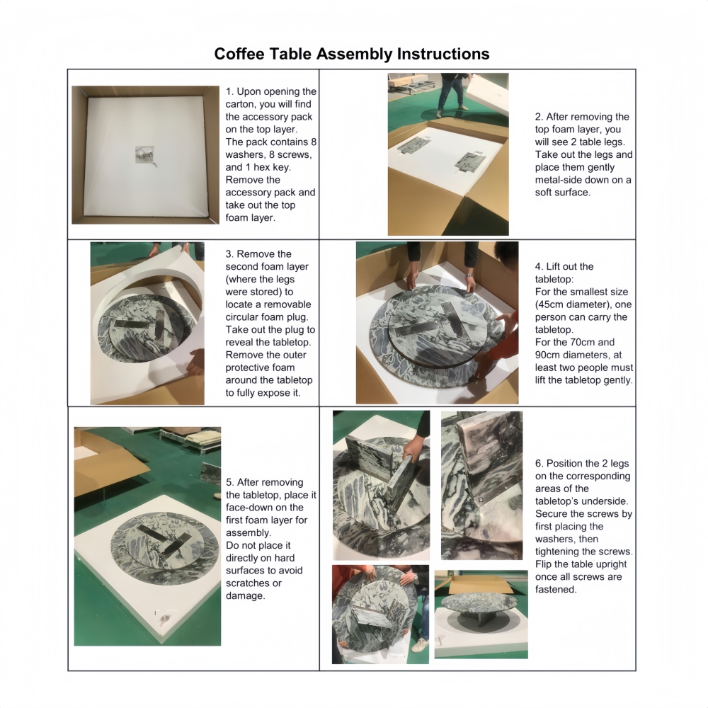 18-Inch White natural marble coffee table