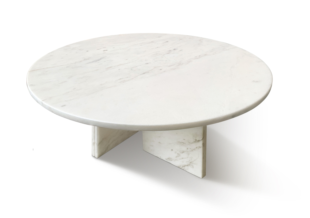 28-Inch White natural marble coffee table
