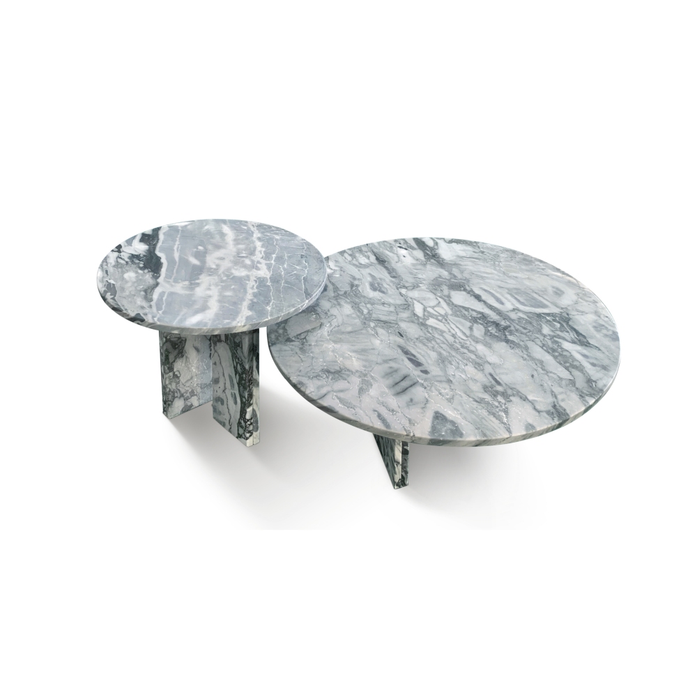 Blue Gray natural marble coffee table set