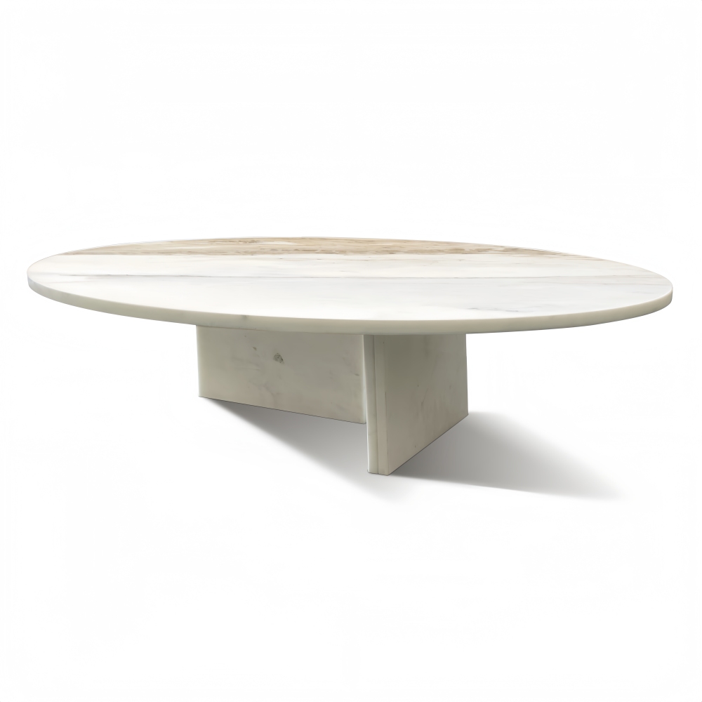 35-Inch White natural marble coffee table