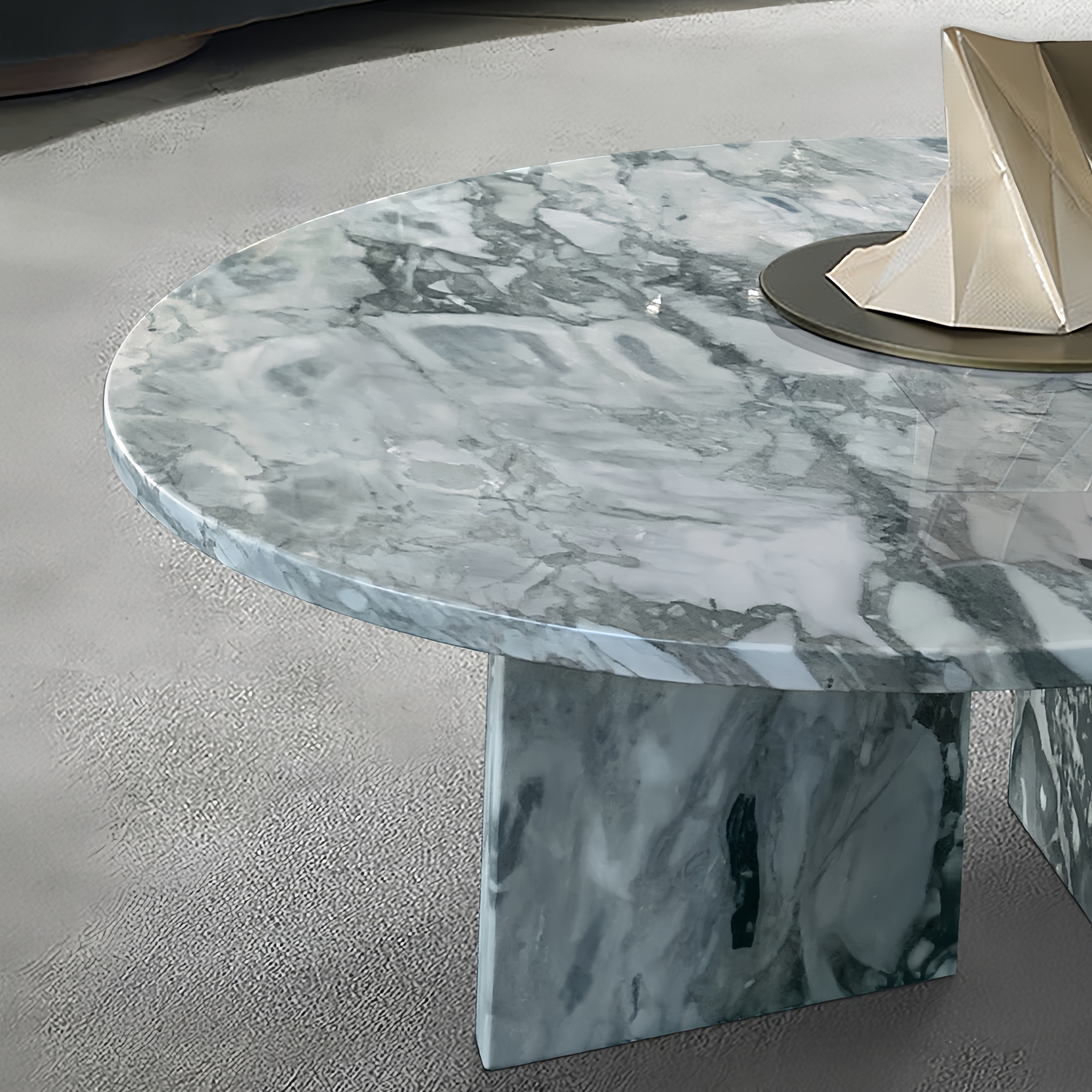 Blue Gray natural marble coffee table set