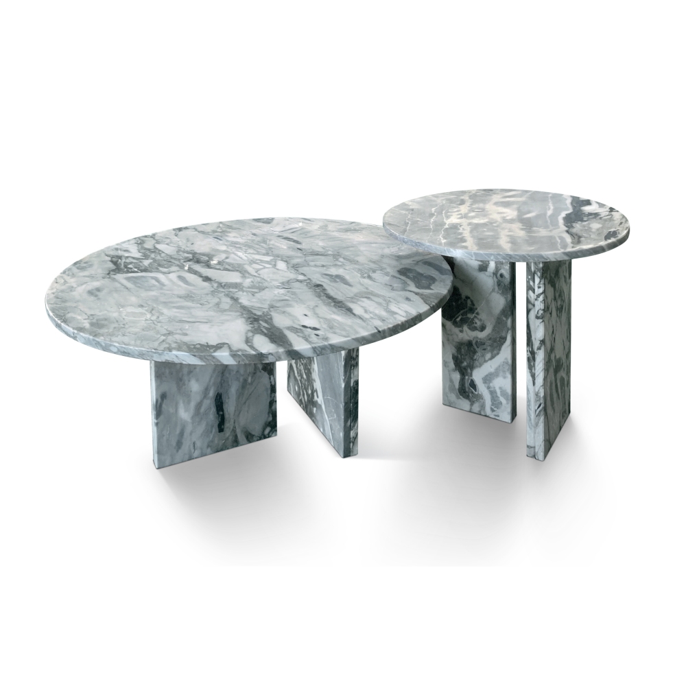 Blue Gray natural marble coffee table set