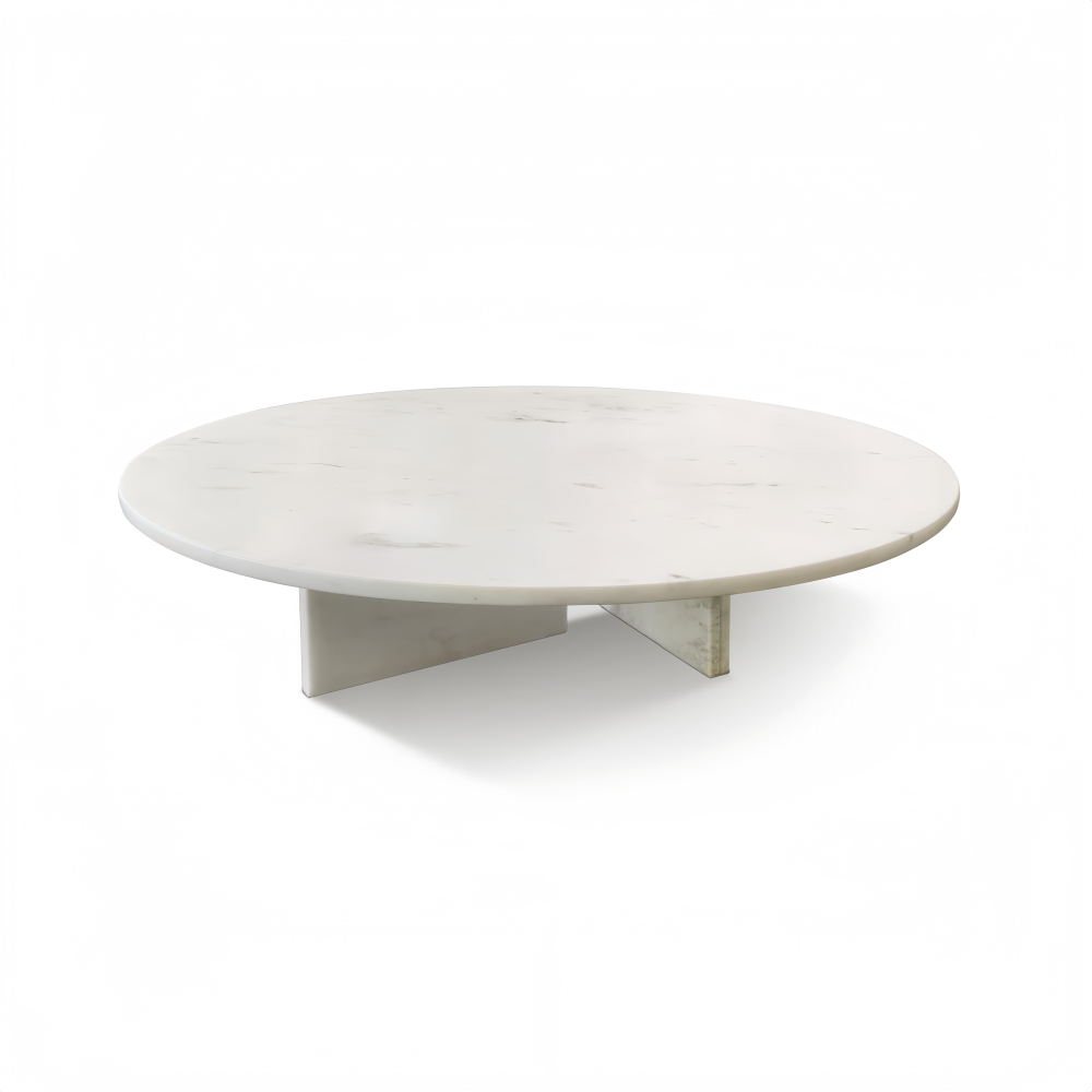 35-Inch White natural marble coffee table