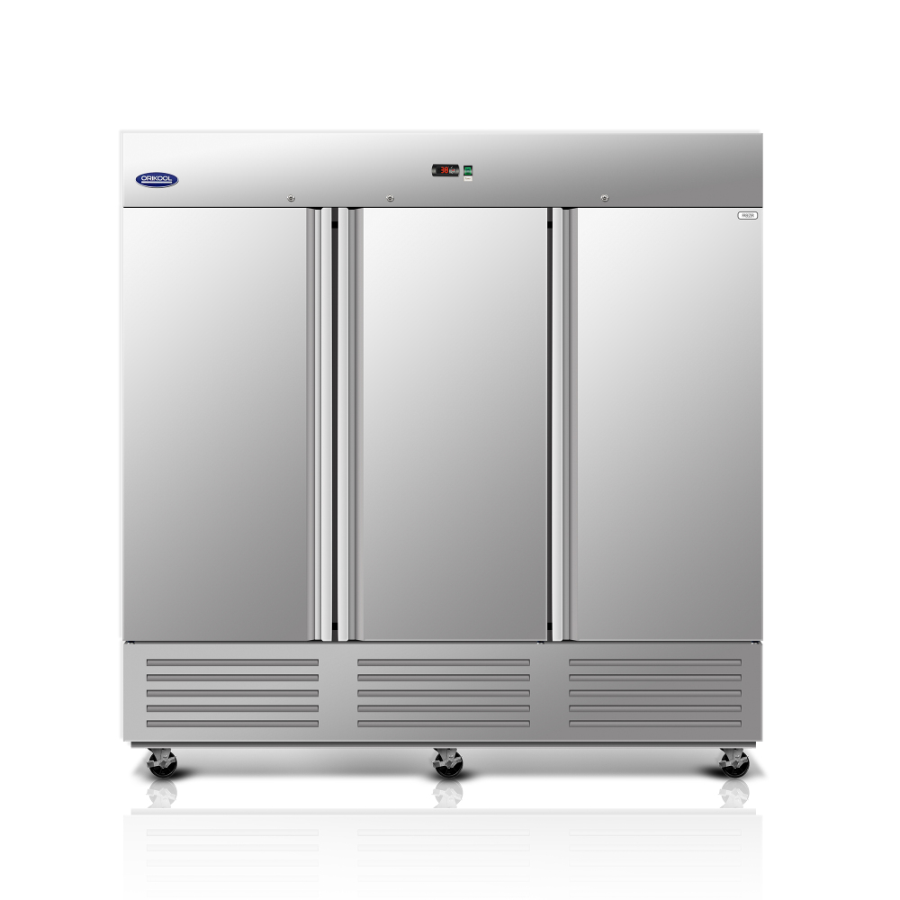 CR 72-cu ft Commercial Refrigerators 3 Stainless steel -Door Reach-In ( Sliver )