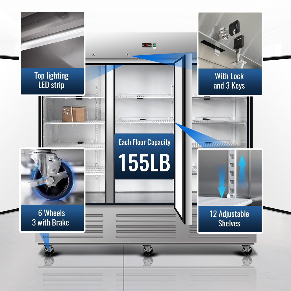 72-cu ft Upright Frost-free Commercial Freezer in Sliver